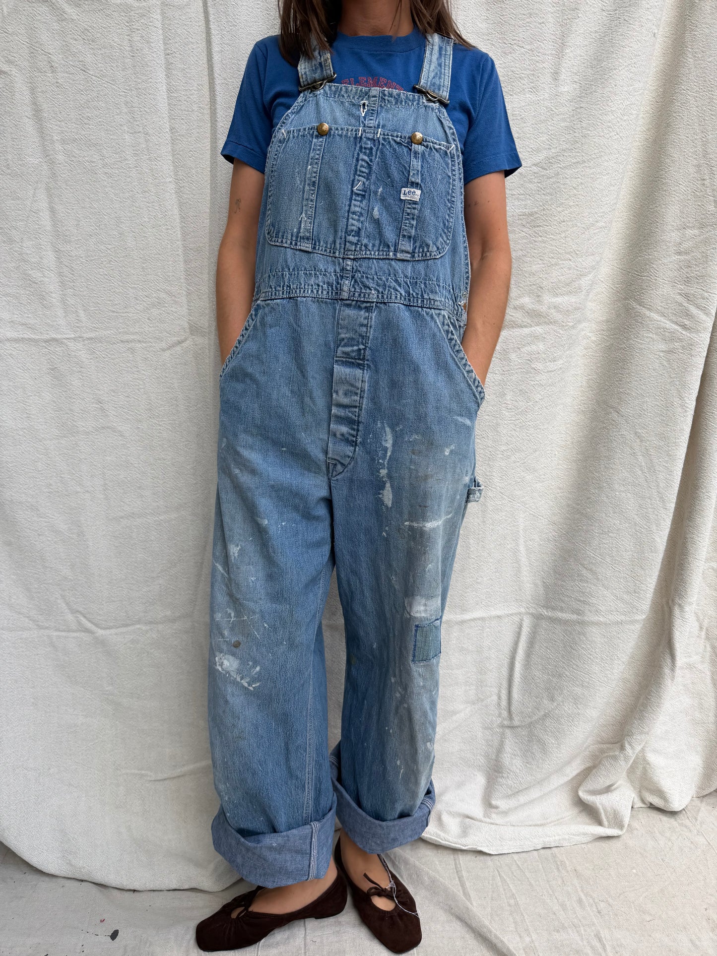 70s Lee Mended + Distressed Painters Overalls