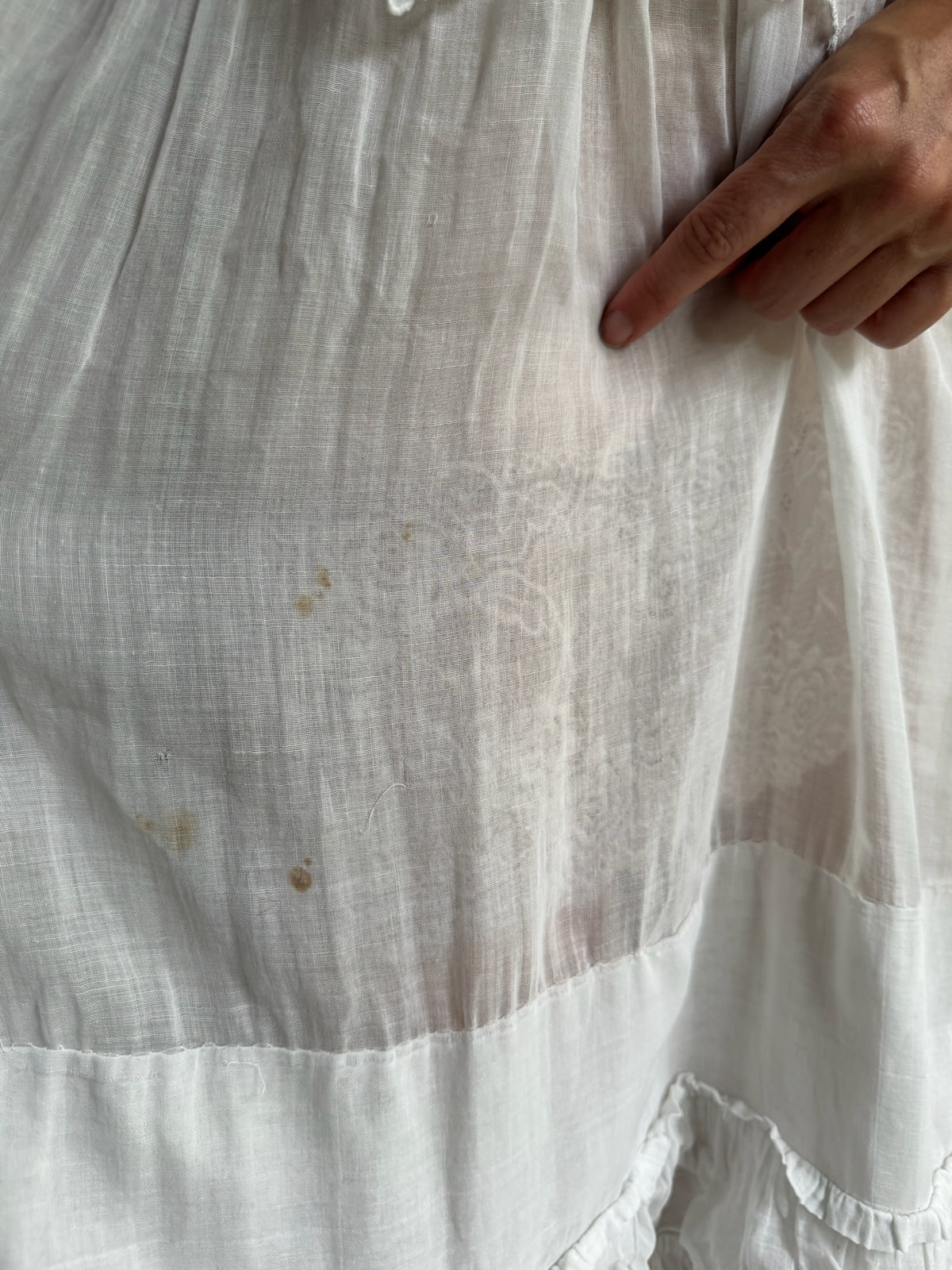 Edwardian White Ruffle Tea Dress