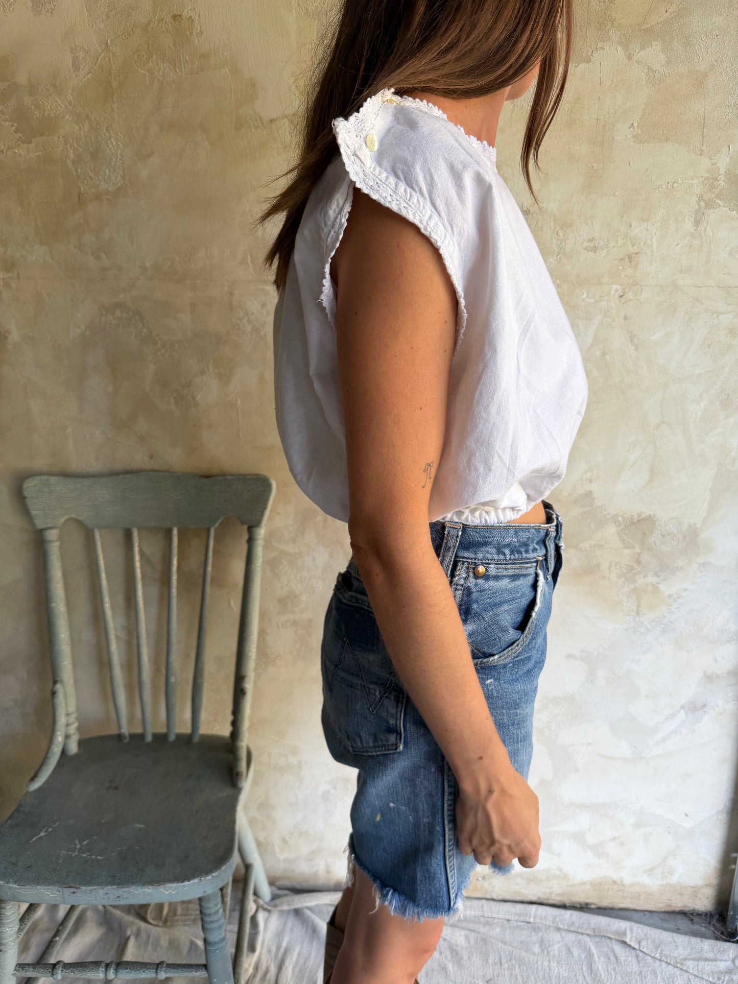 Reworked Antique Crop Blouse 01