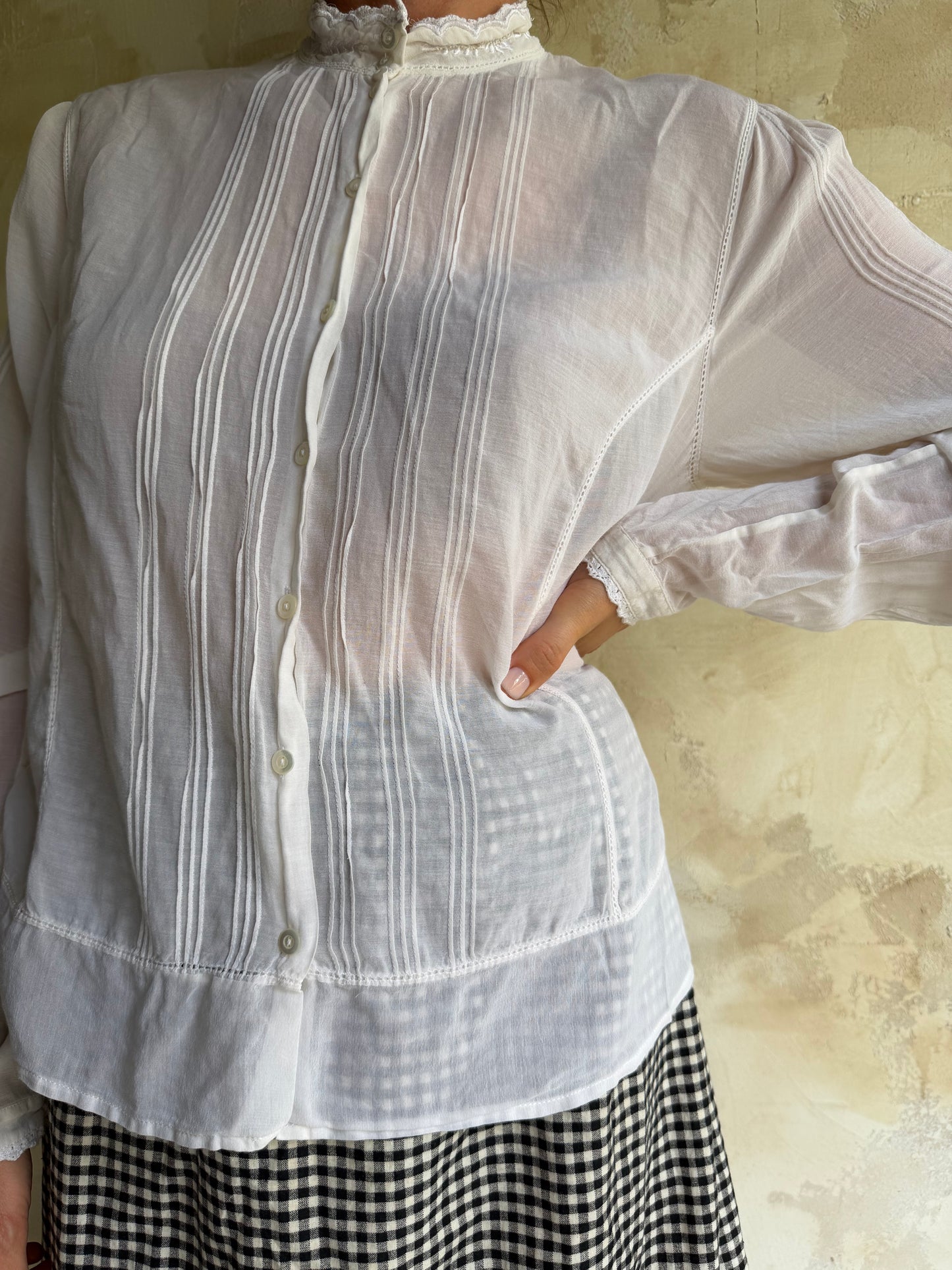 Cotton Blend White Blouse