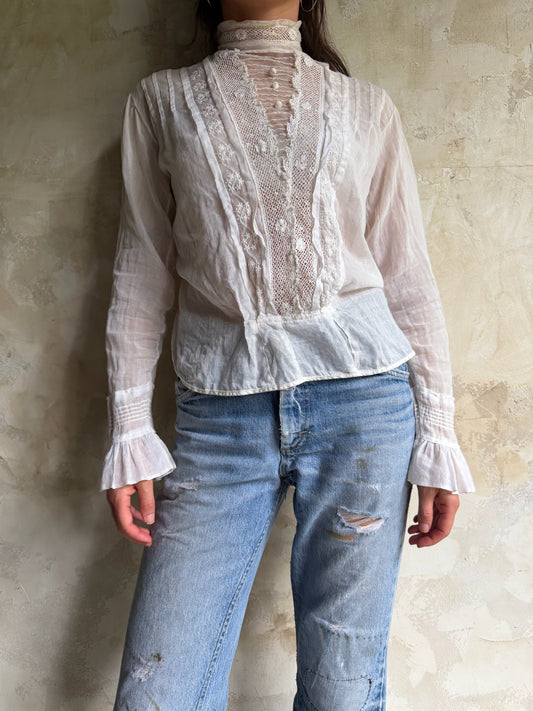 Edwardian White Crochet Blouse