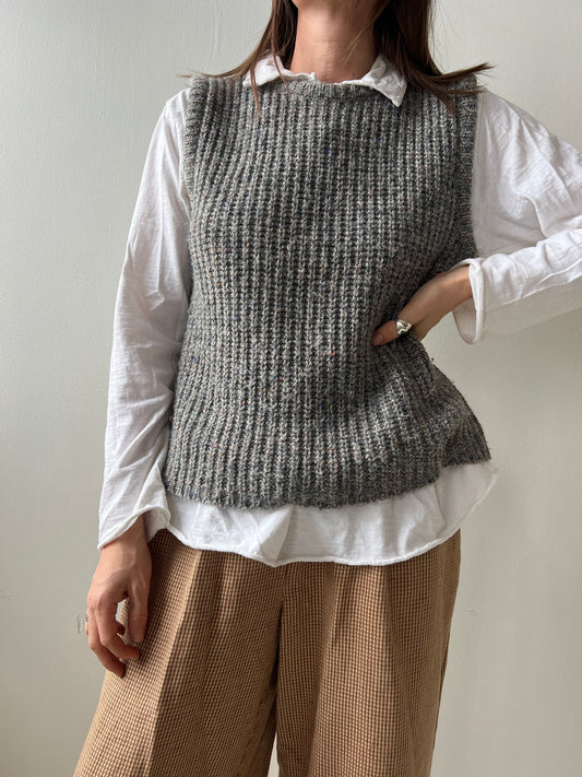 Grey Speckled Knit Vest