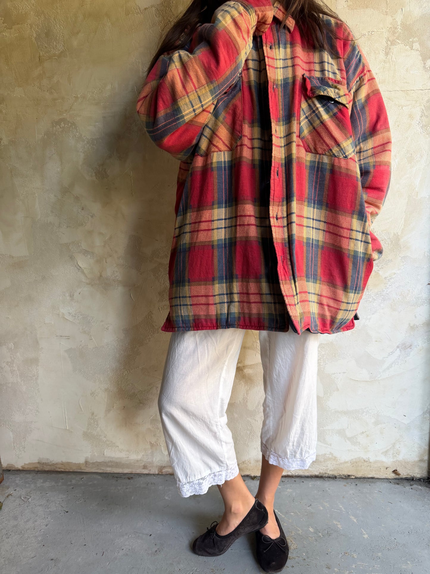 Quilted Lined Faded Red Flannel