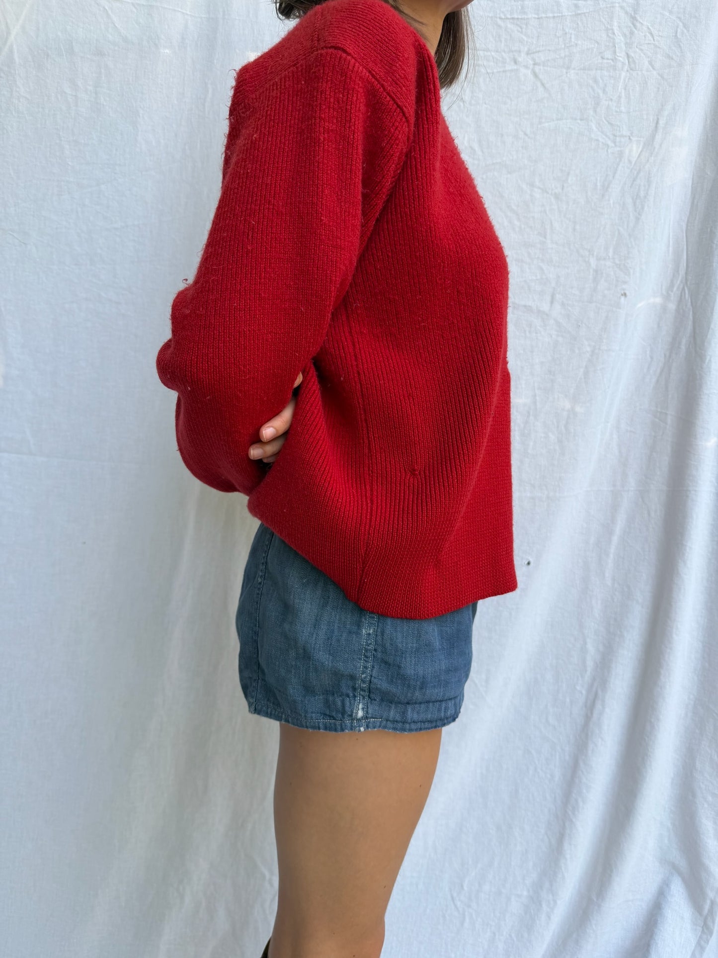 Cherry Red Wool Sweater