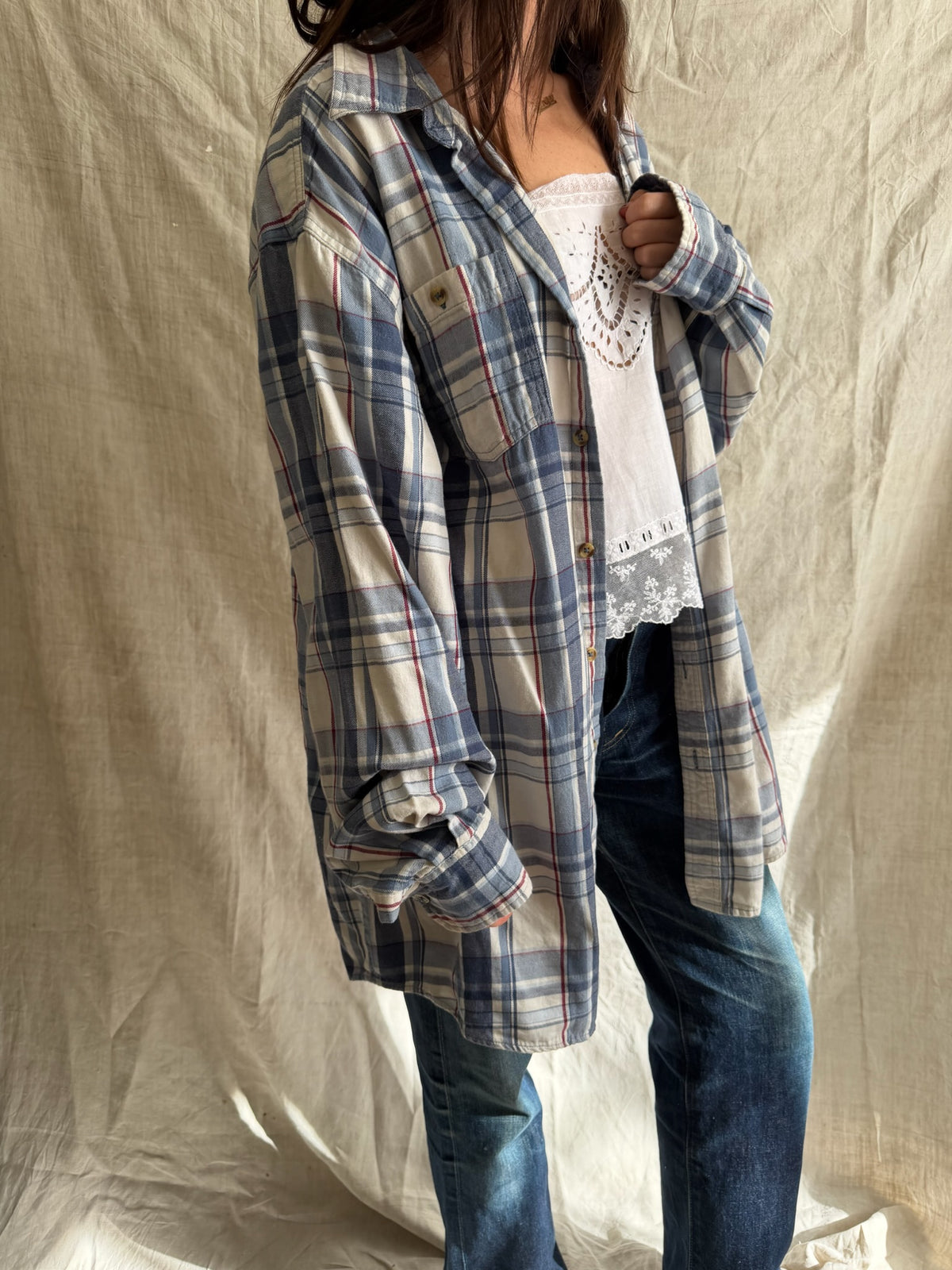 Blue + Red Plaid Shirt