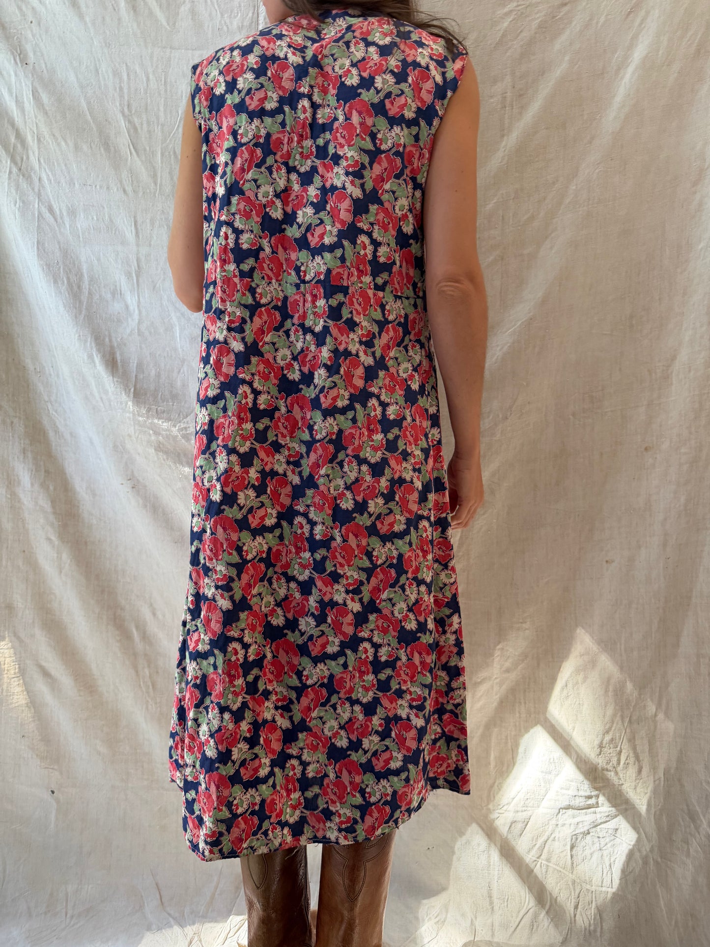 1940s Floral Feedsack Dress