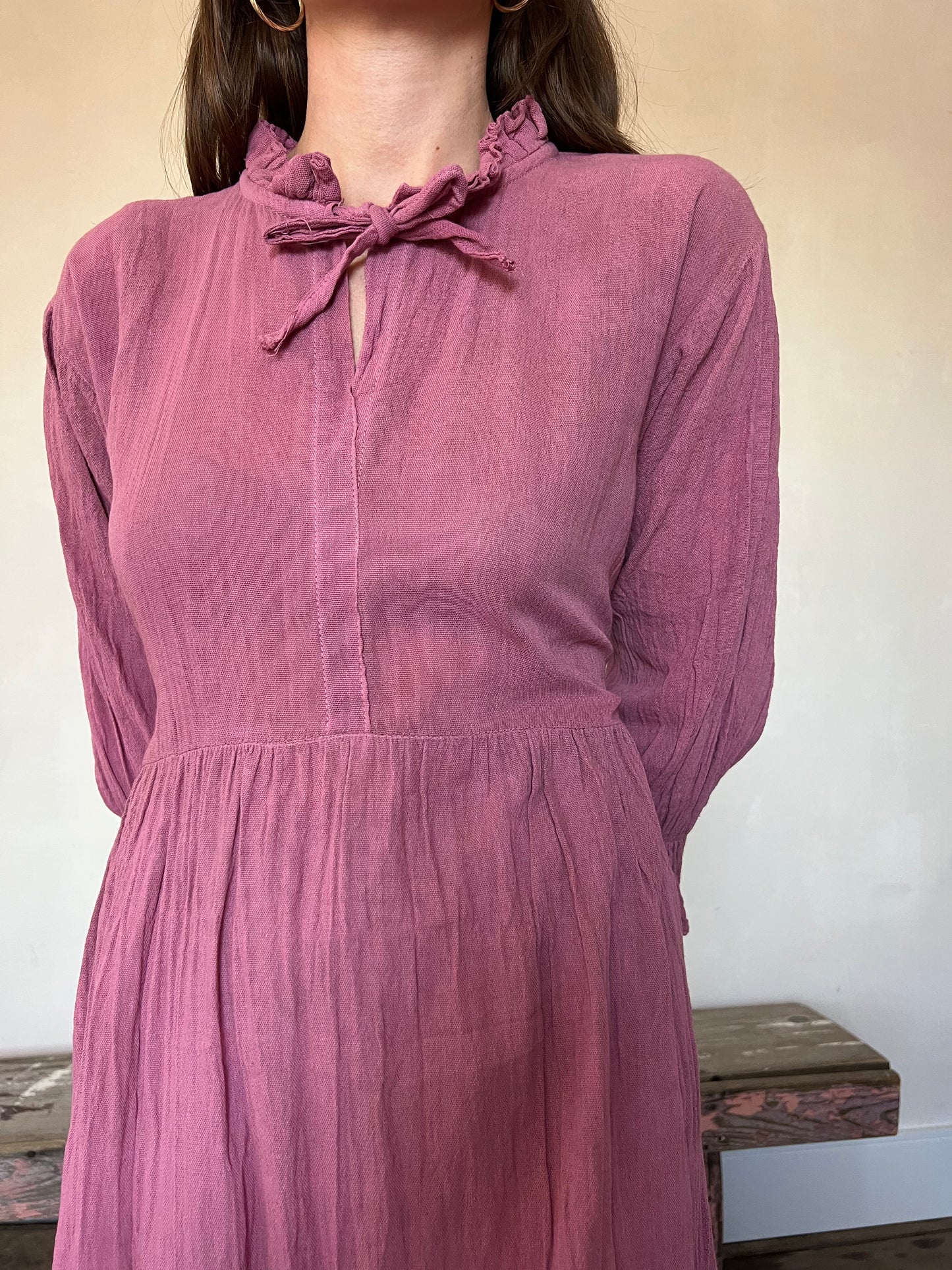 Oaxacan Frilly Dress in Berry