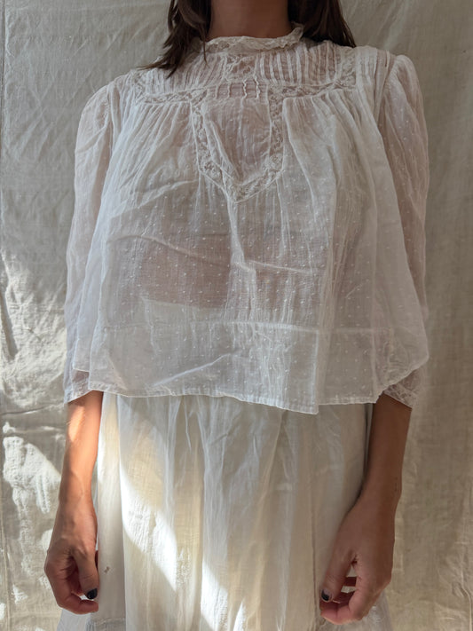Polka Dot Cotton Antique Blouse