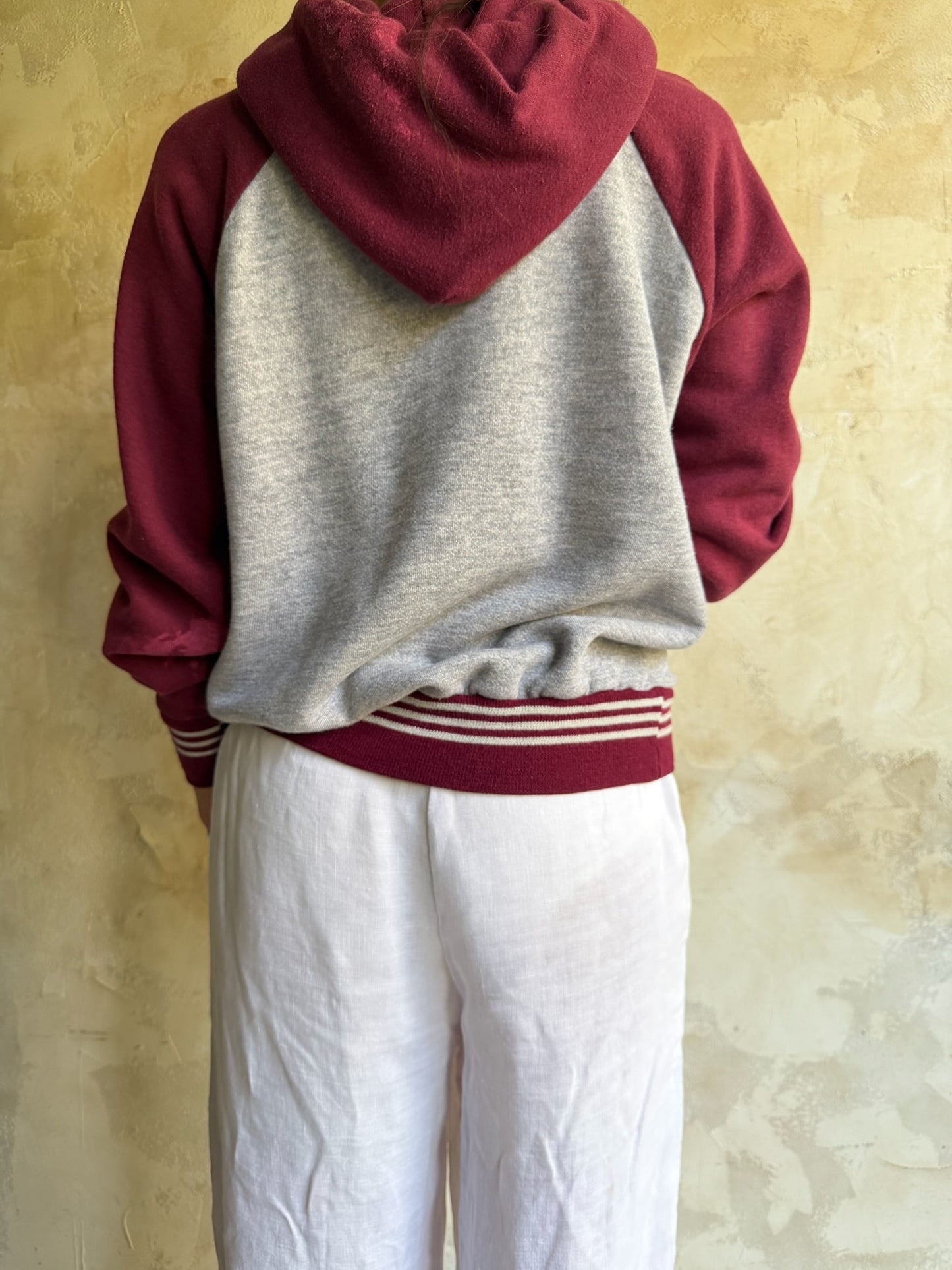 Maroon + Grey Hoodie