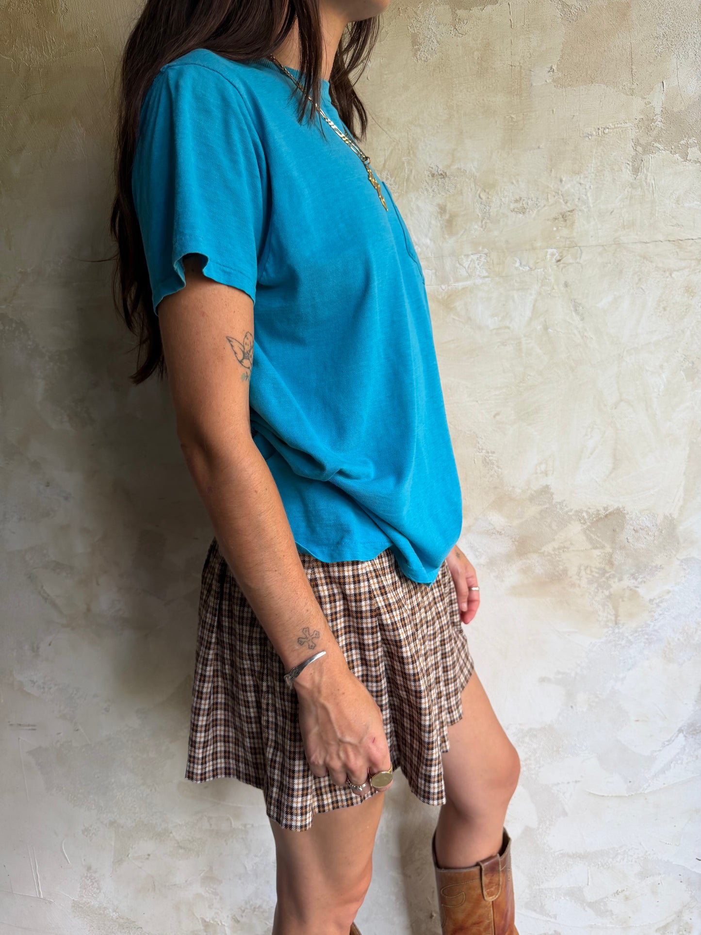 Thin Bright Blue Pocket Tee