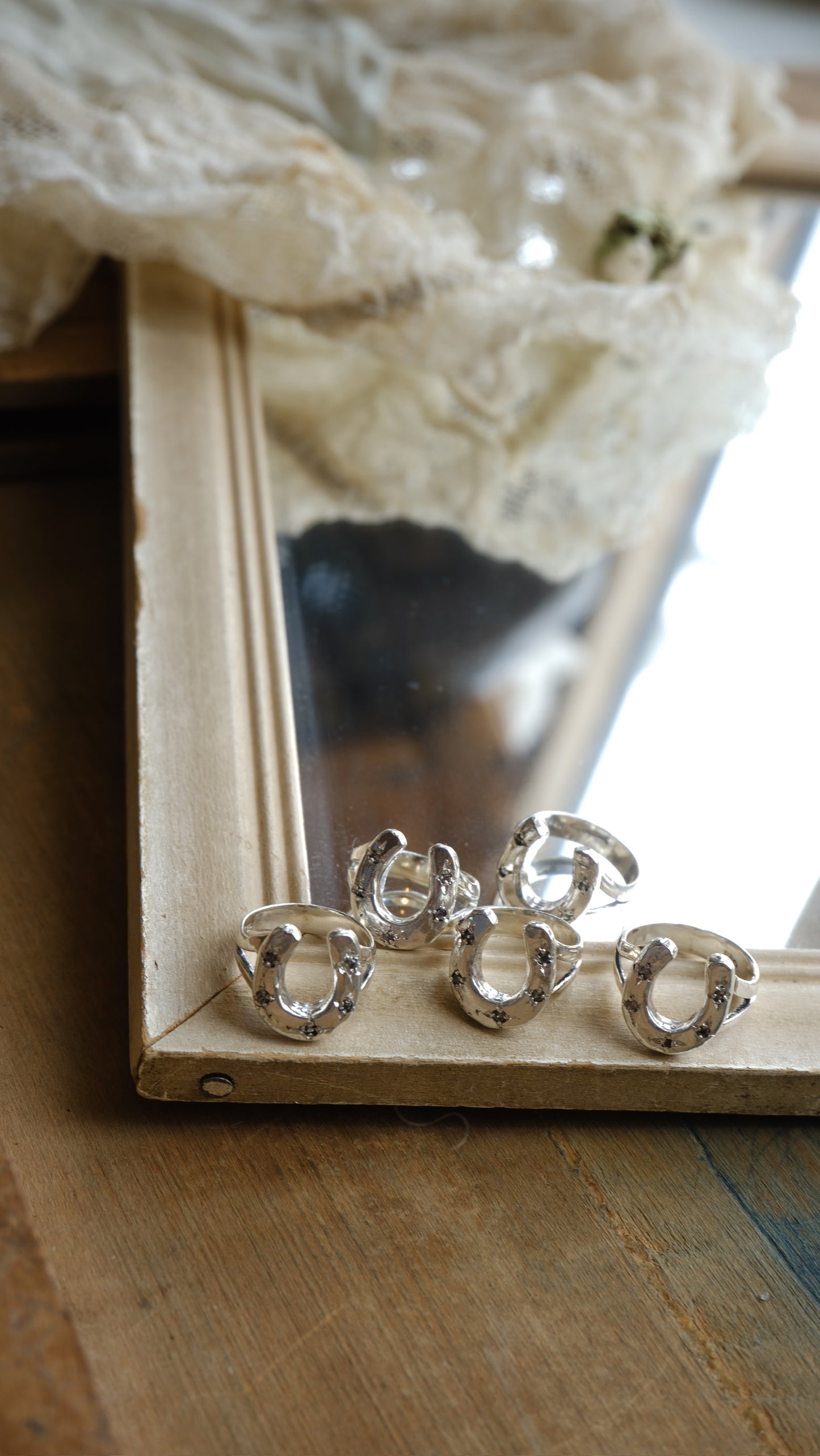 Lucky Horseshoe Ring with Pink Sapphire by Rosalind Studio