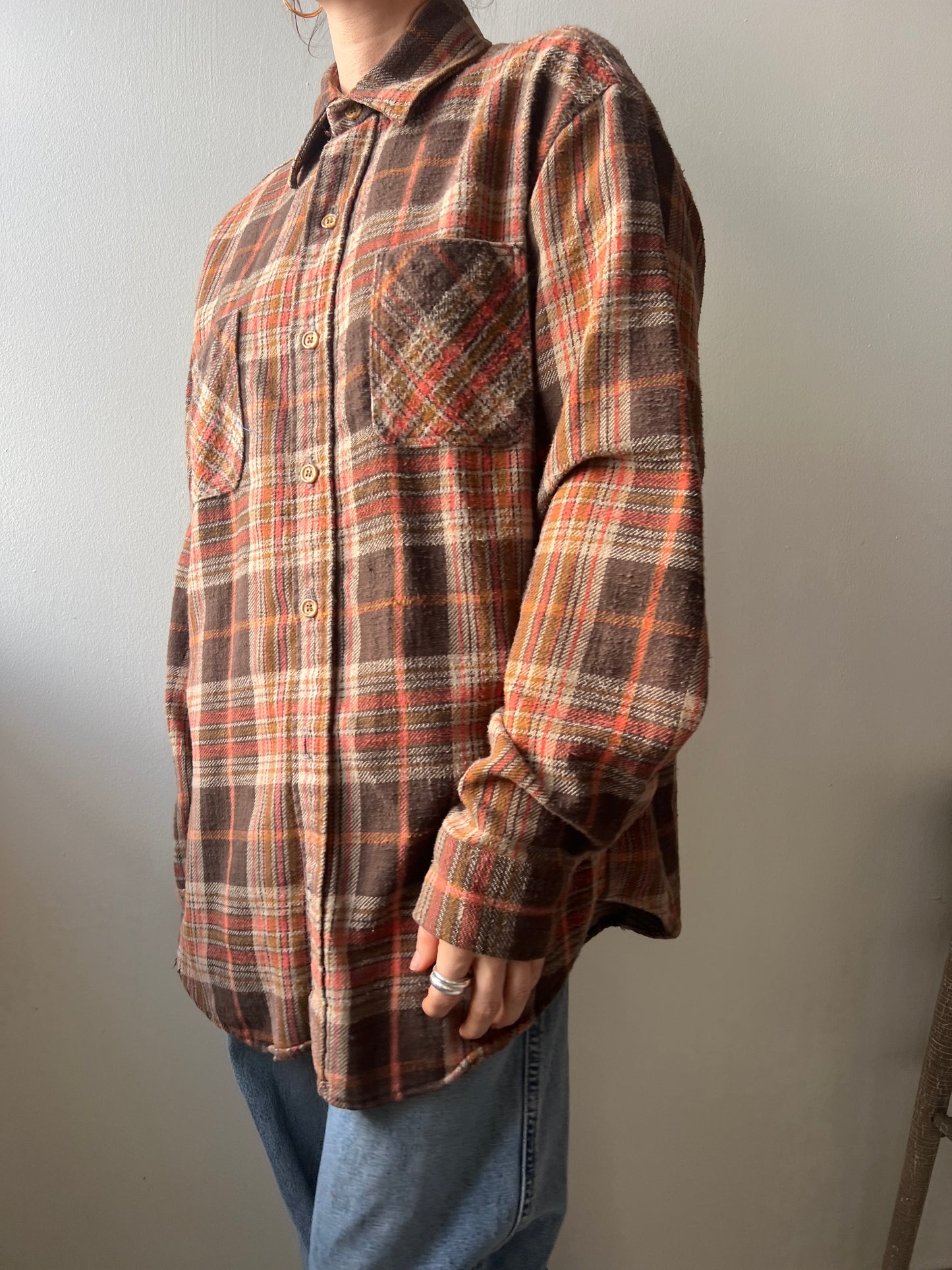 Pink and Brown Plaid Flannel