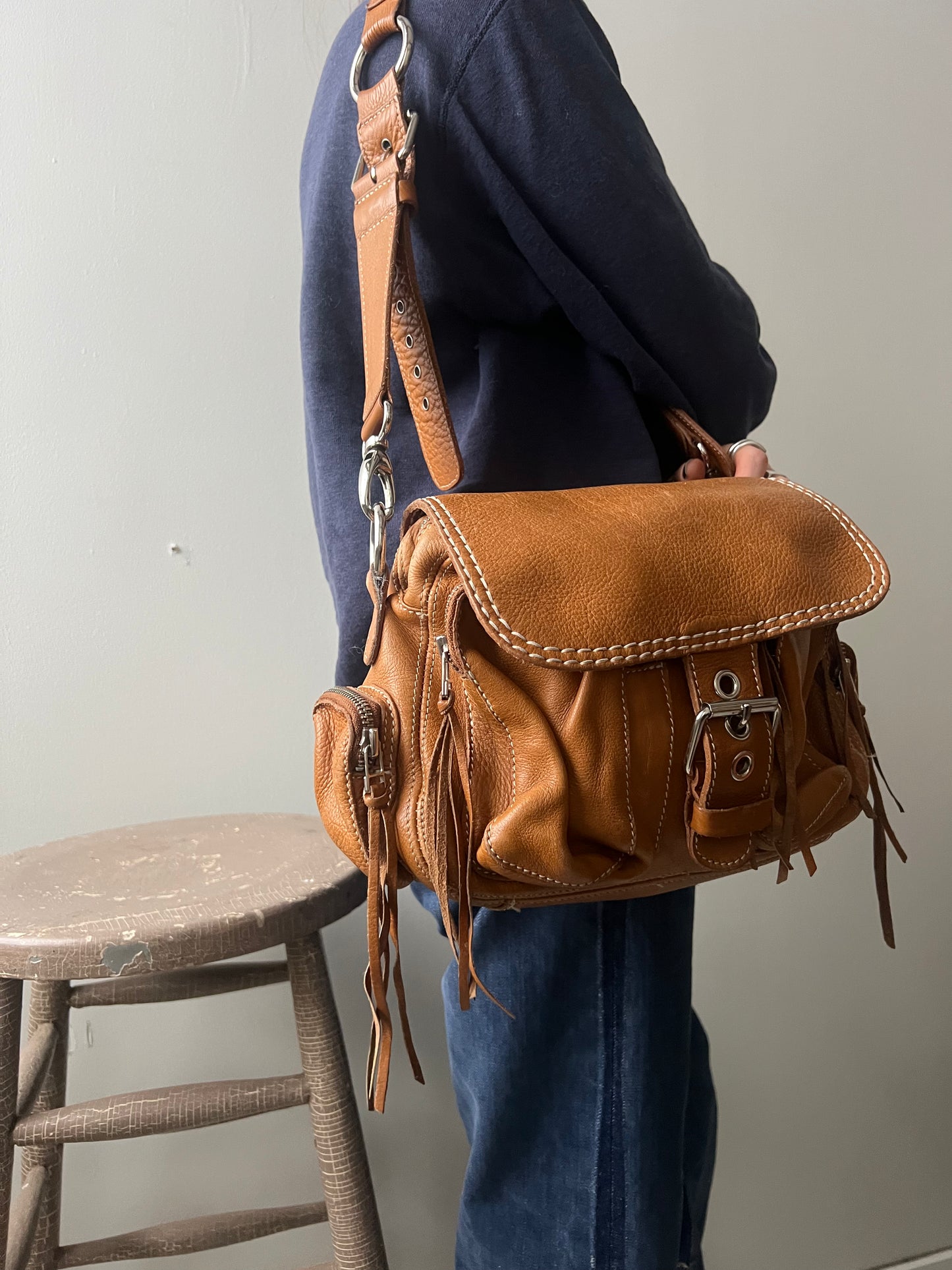 Roots Tan Leather Purse