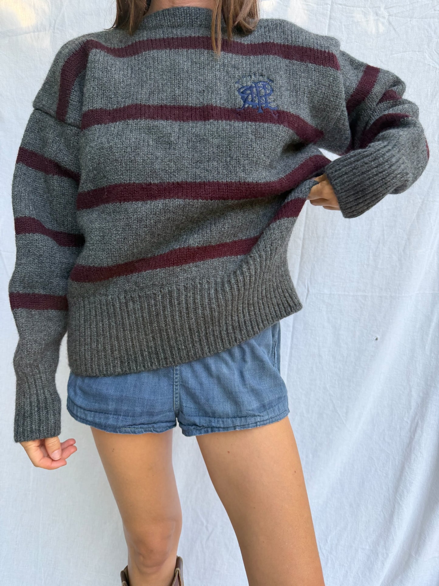 Striped Polo Sweater