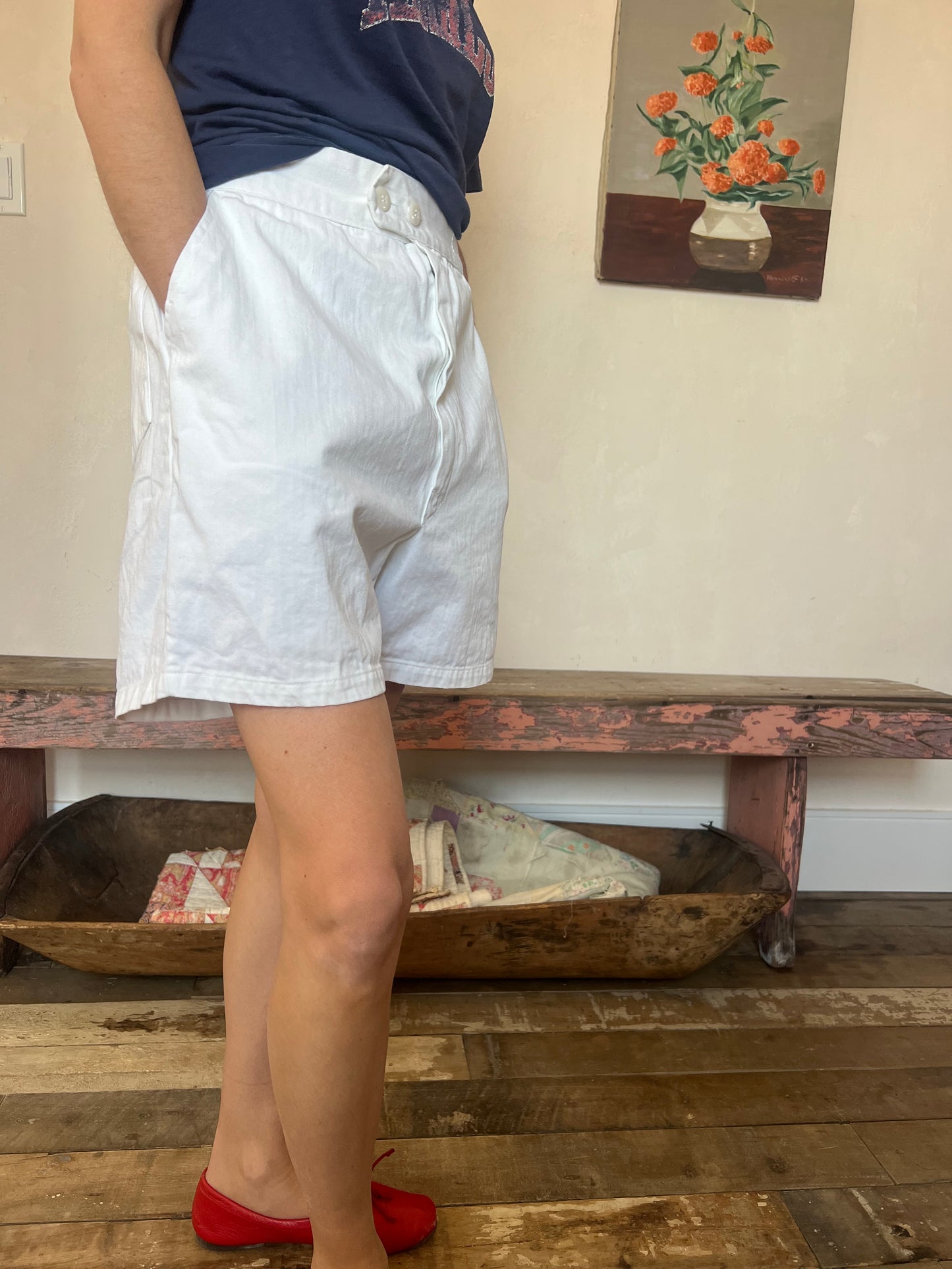White Cotton Short