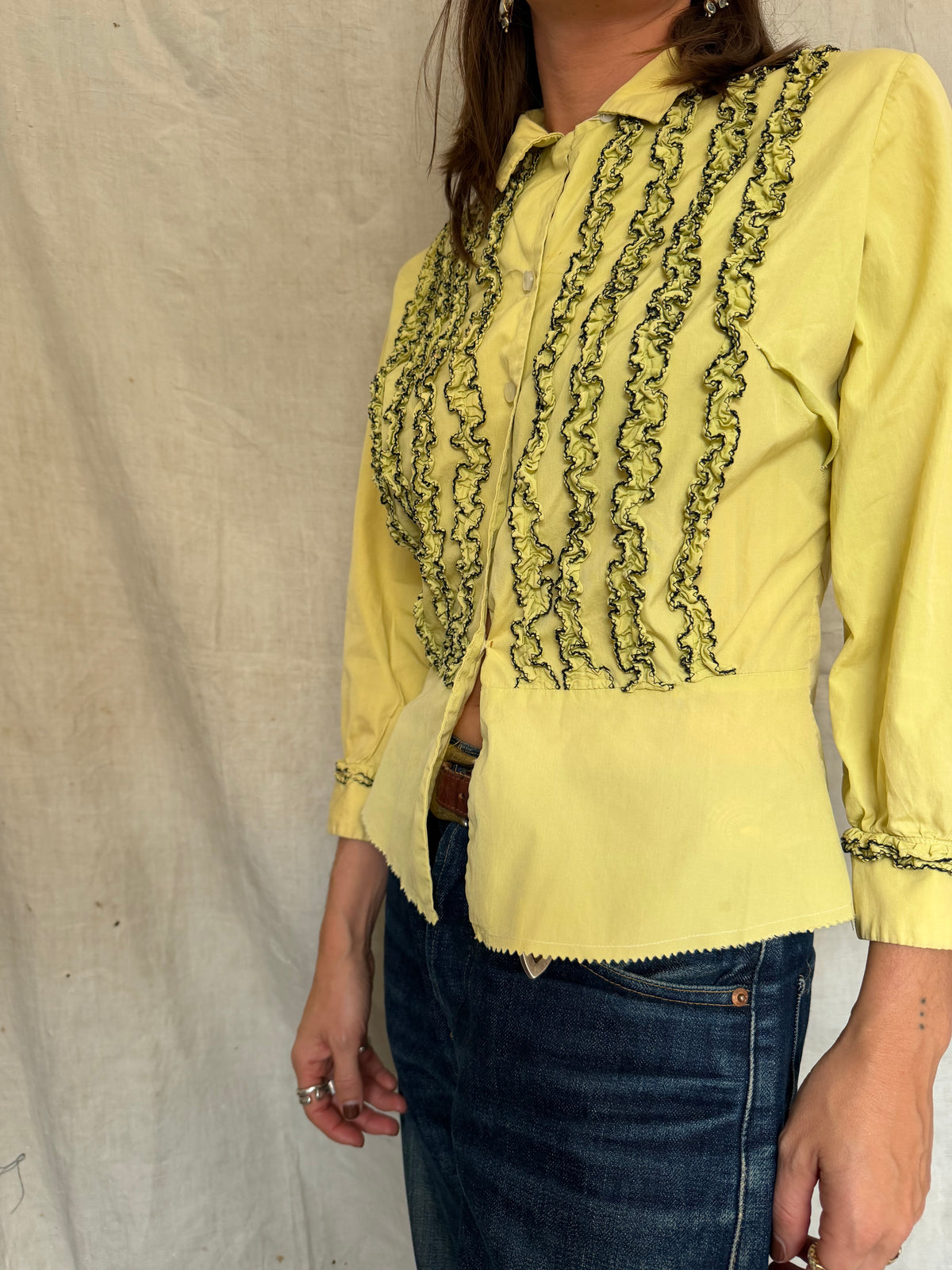 Yellow Tuxedo Blouse