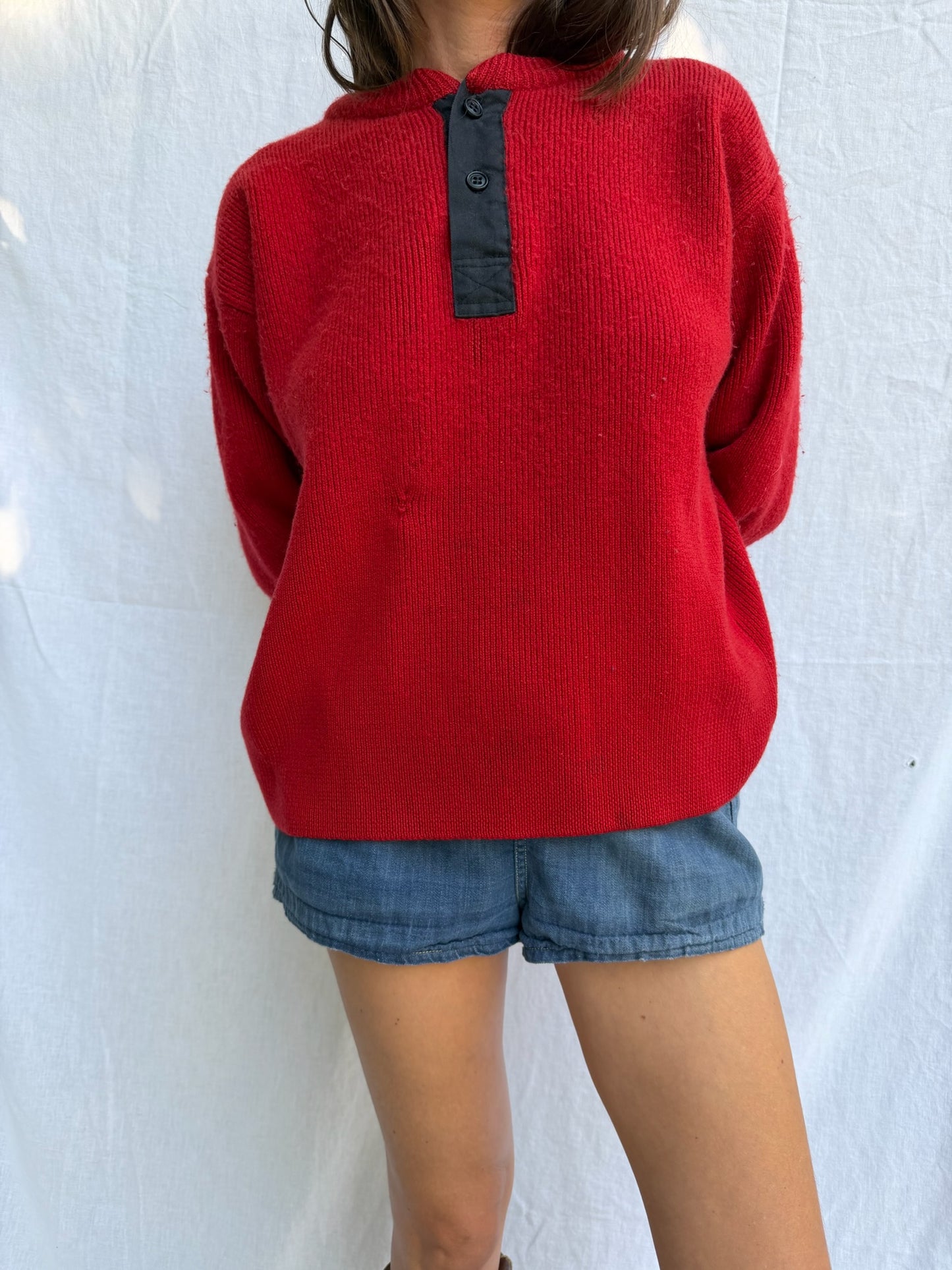 Cherry Red Wool Sweater