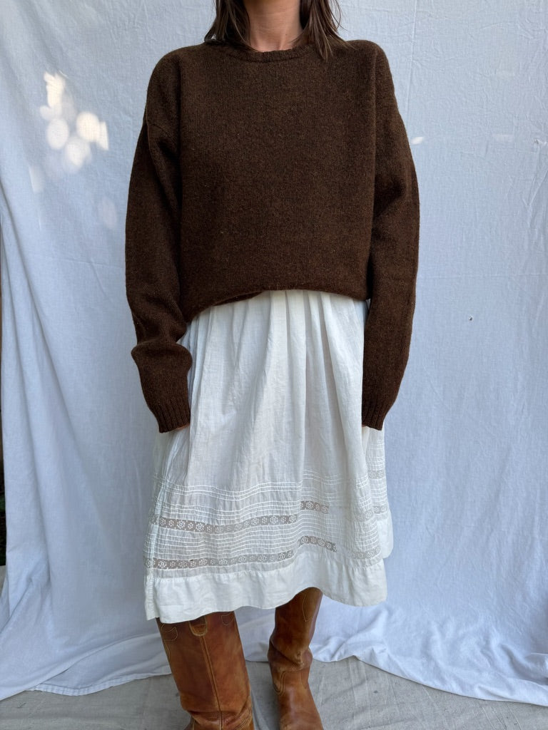 Chocolate Brown Wool Pullover