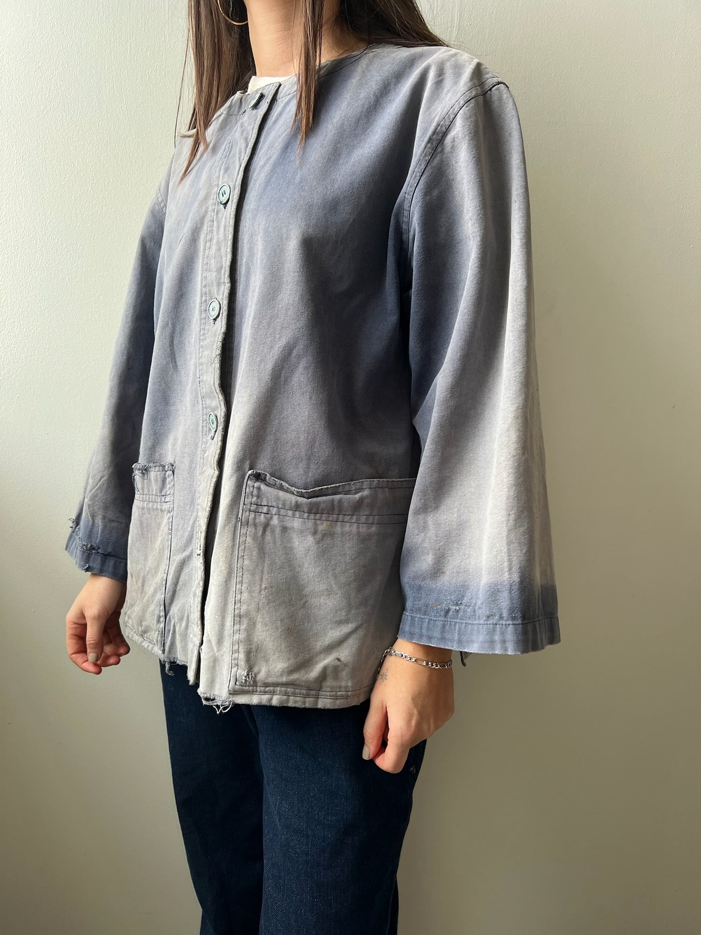 Faded Grey Blue Chore Jacket