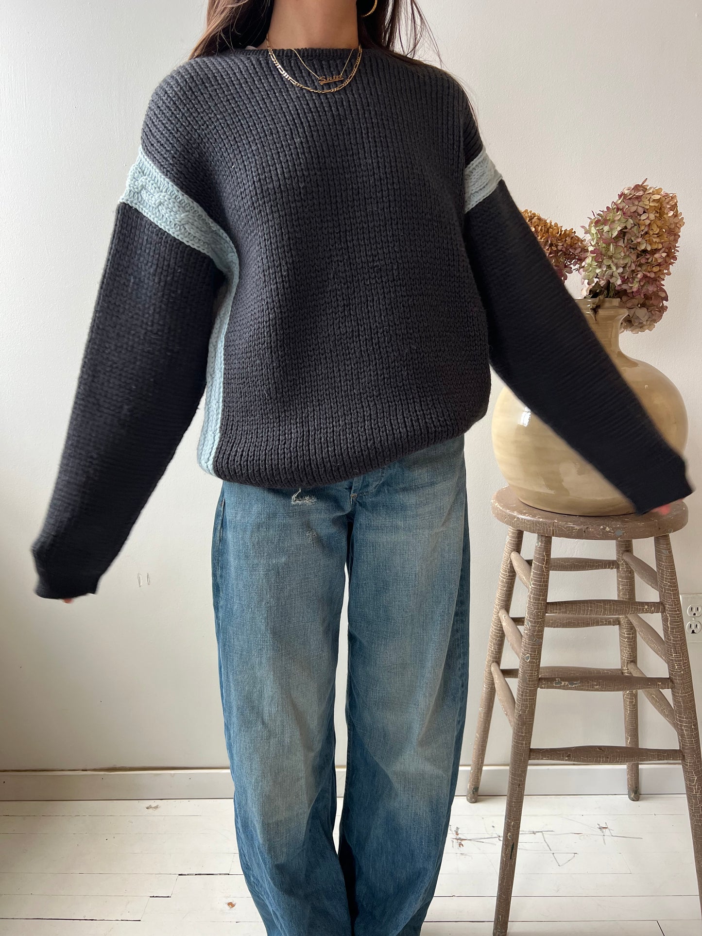 Chunky Ribbed Charcoal Grey Knit