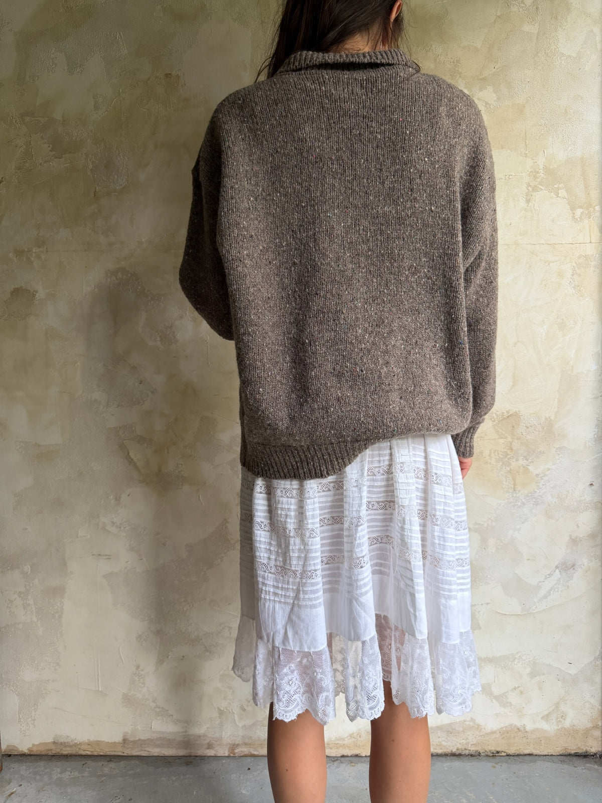 Fawn Brown Wool Cardigan