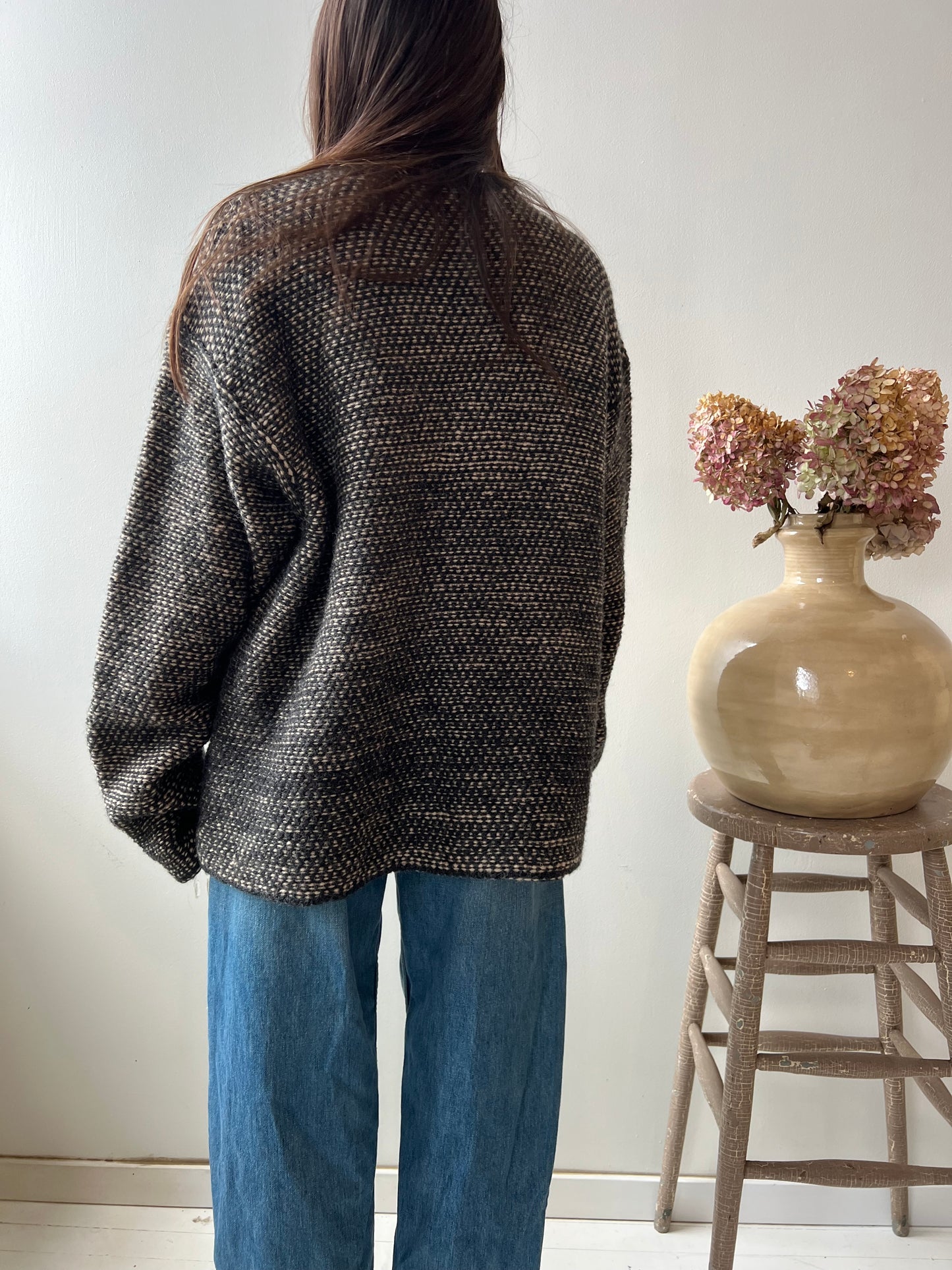 Textured Tan + Grey Sweater