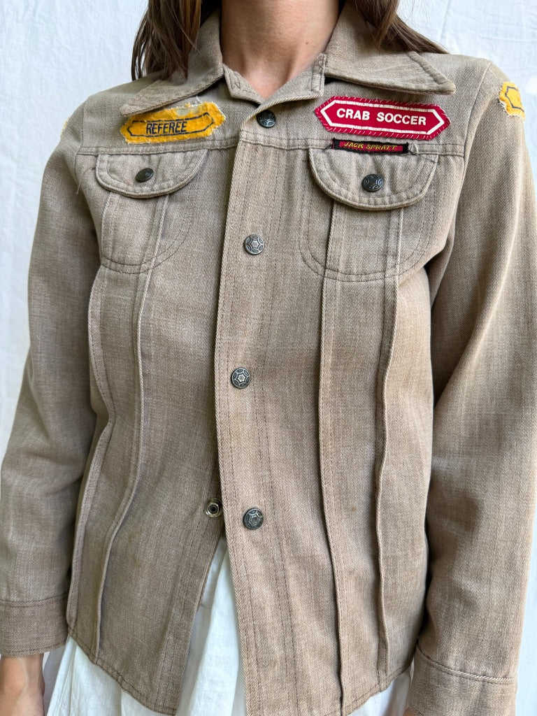 1970s Patched Fawn Shacket