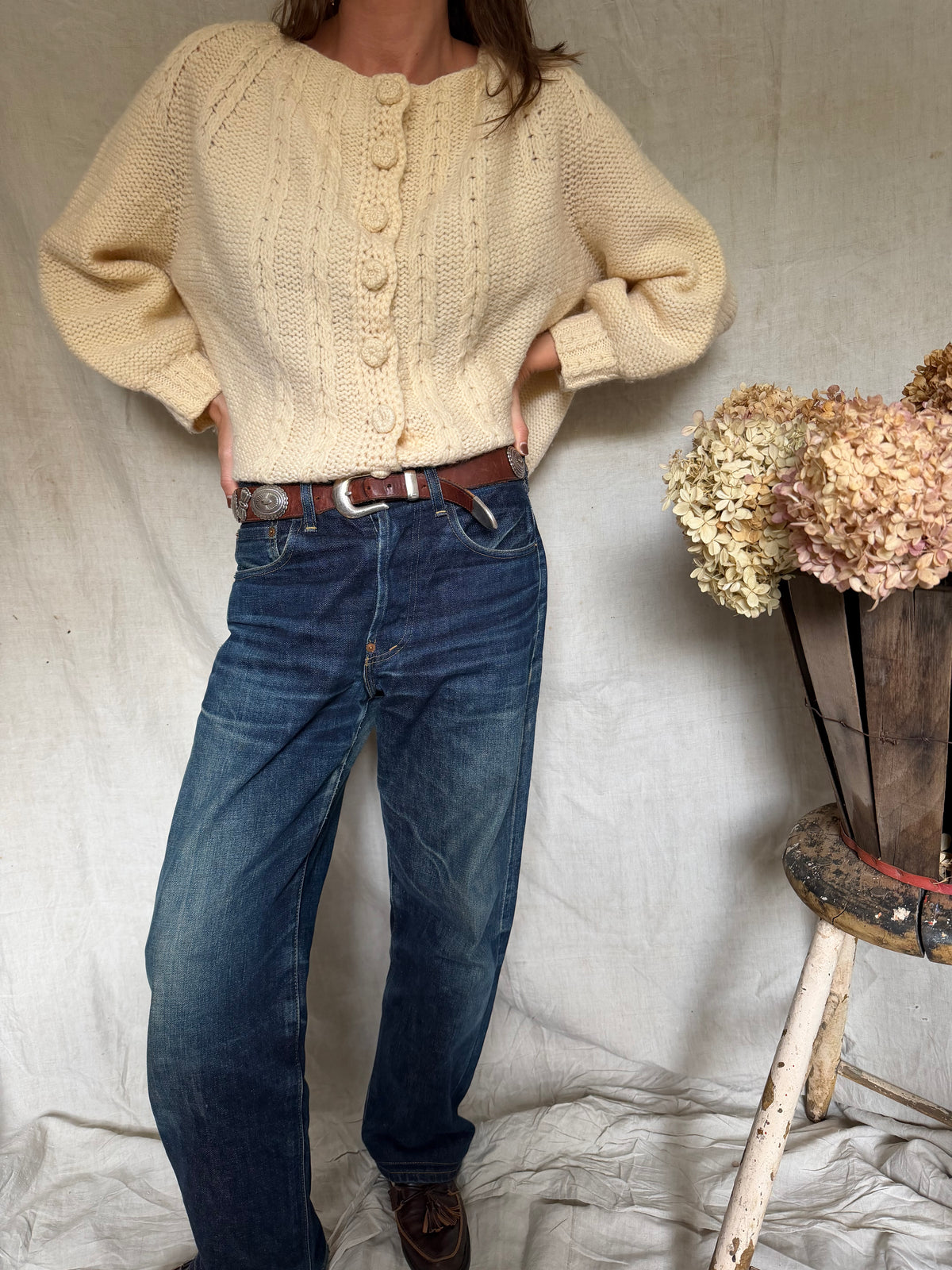 Handmade Cream Knit Cardigan