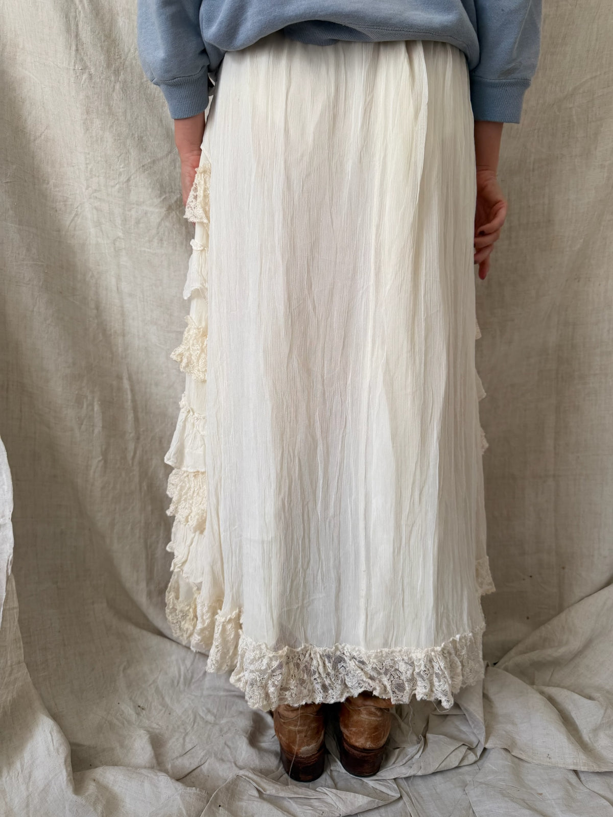 Reworked Lace Ruffle Skirt