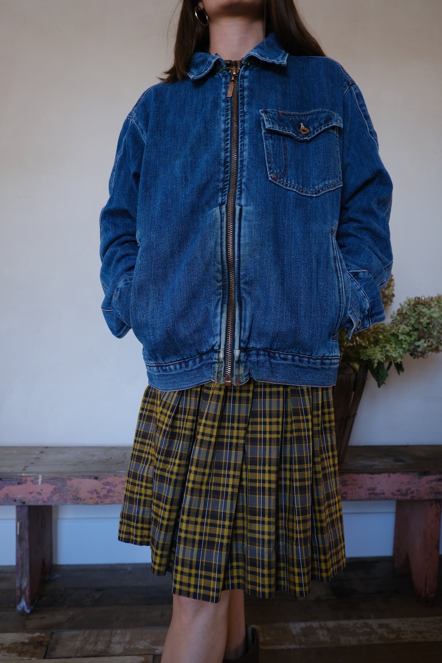 Tommy Jeans Worn Zip Up Denim Jacket