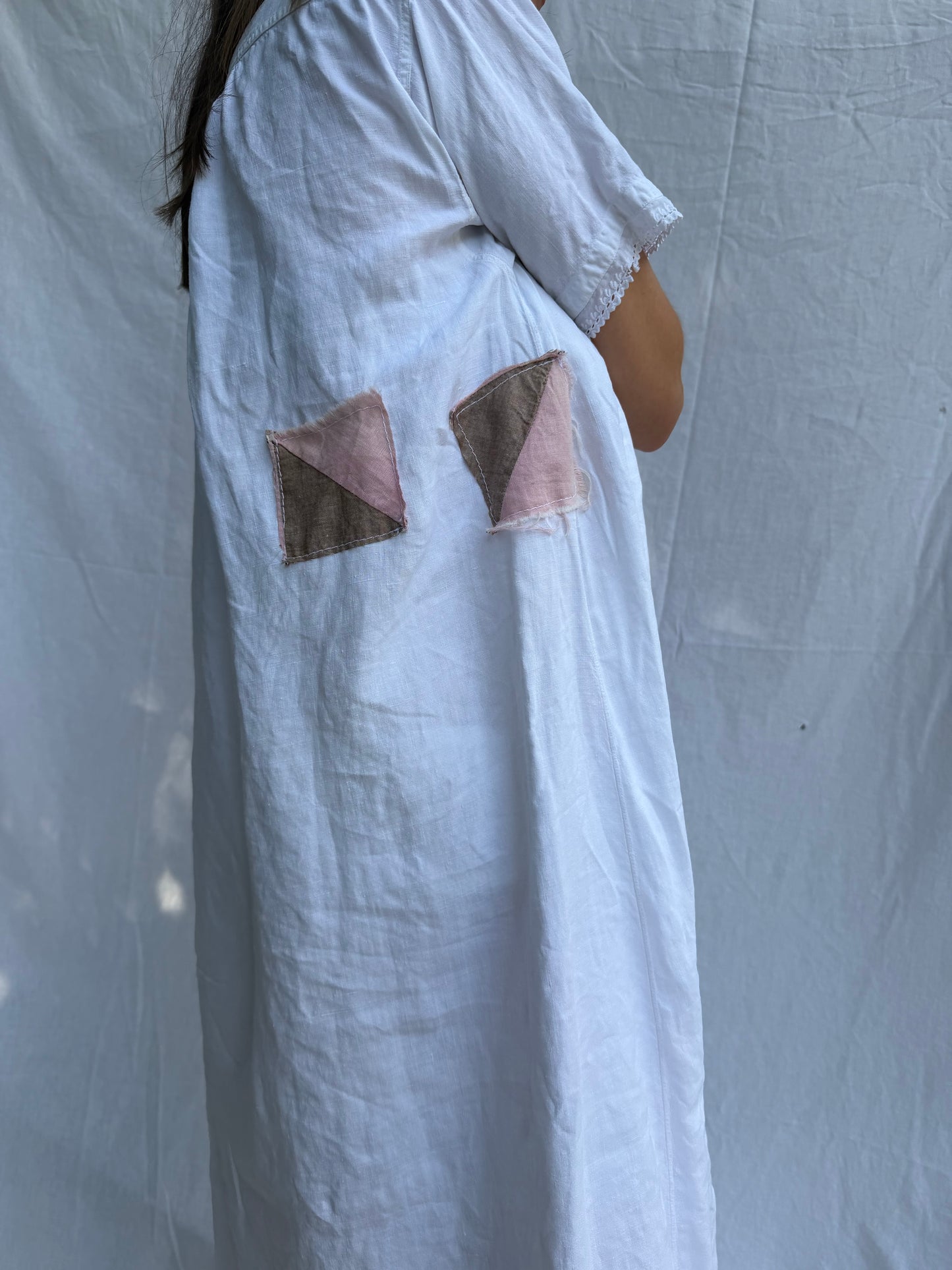 Antique Italian White Linen Smock
