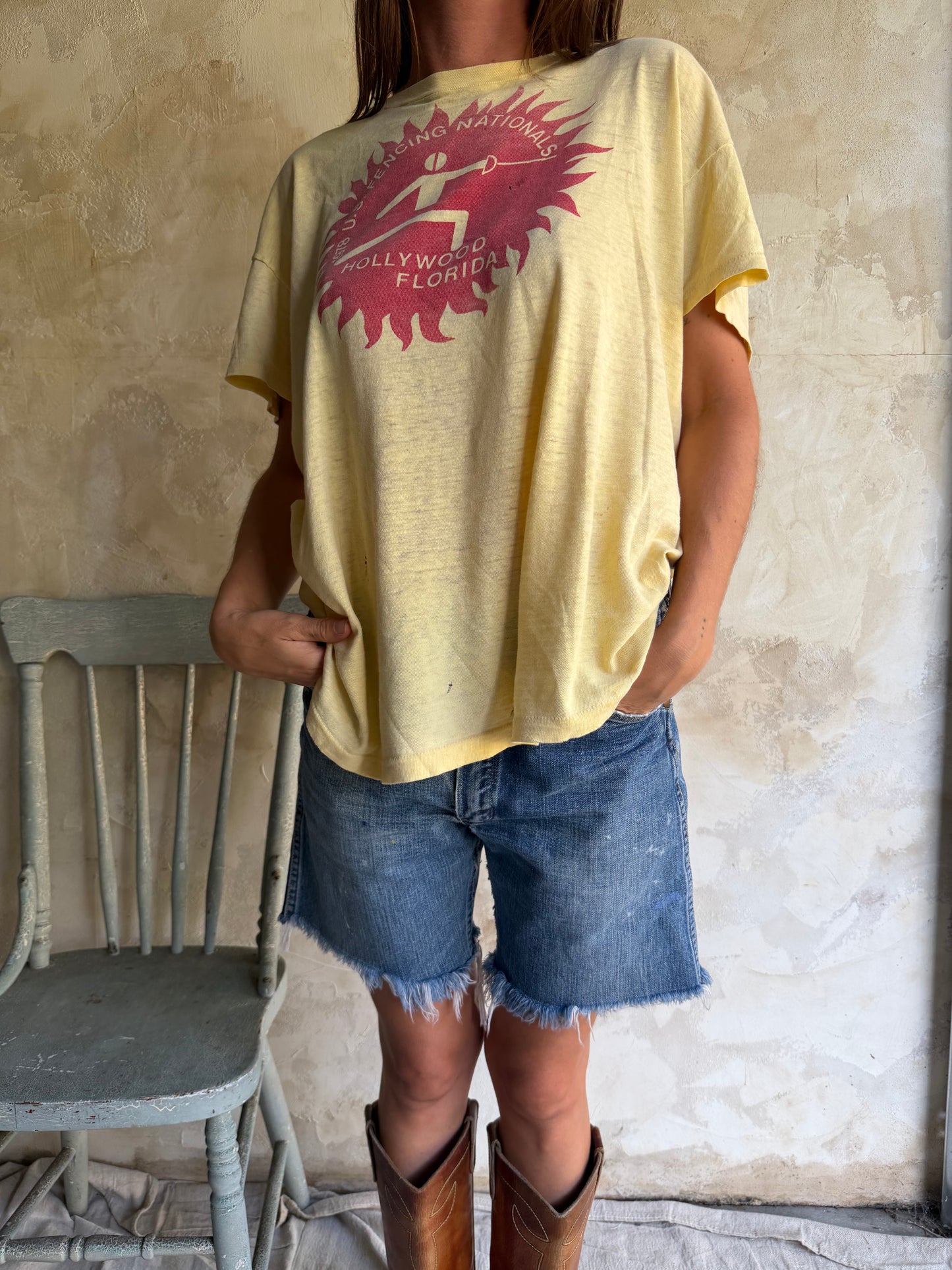 Butter Yellow Faded Tee