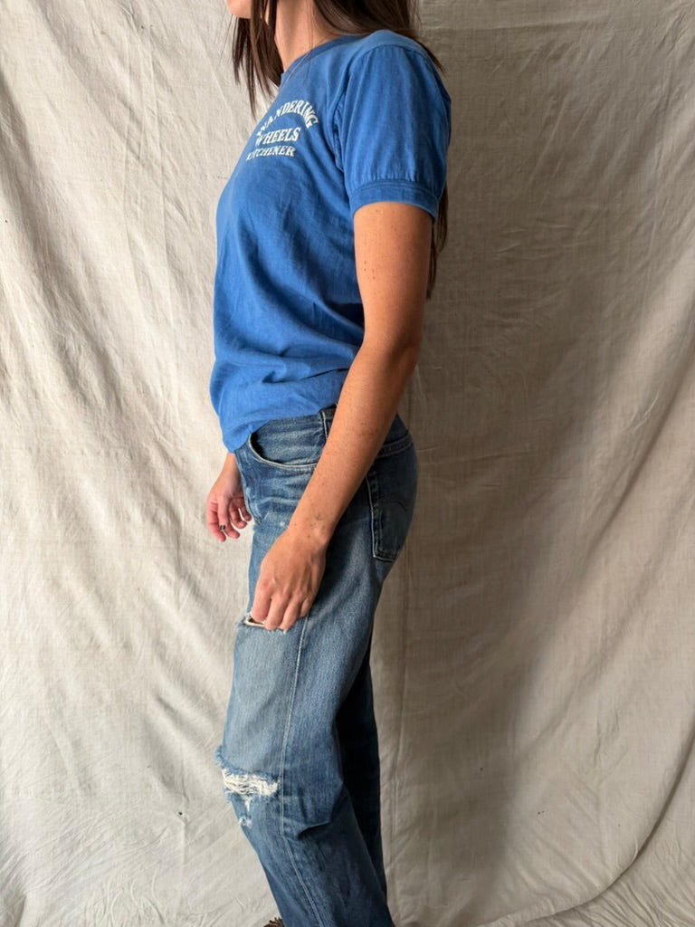 Wandering Wheels Blue Tee
