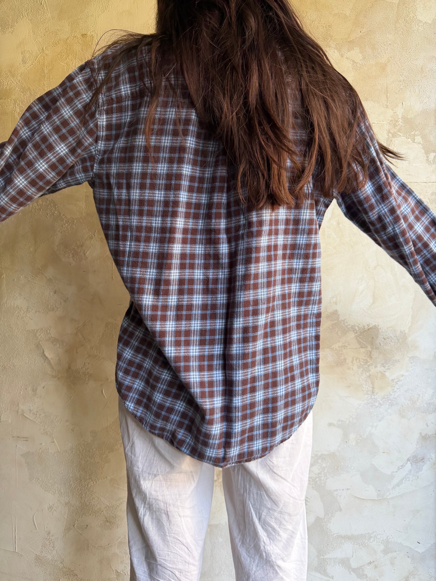 Baby Blue + Brown Flannel