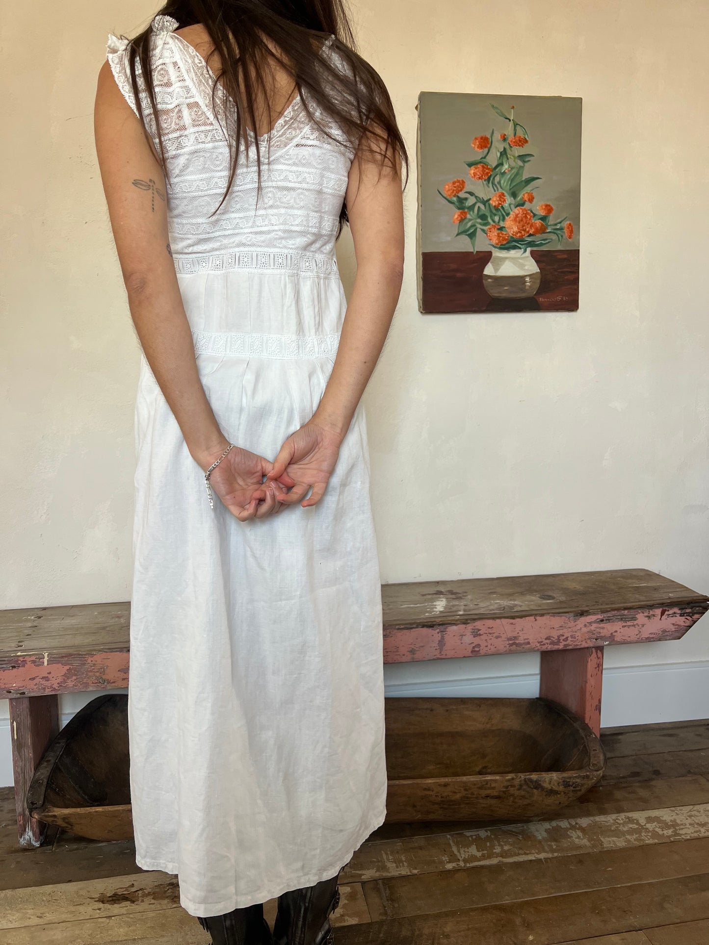 Antique White Lace Dress