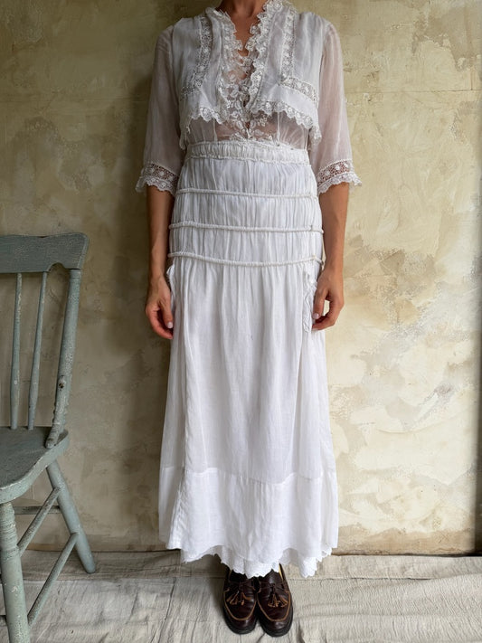 Edwardian White Lawn Dress