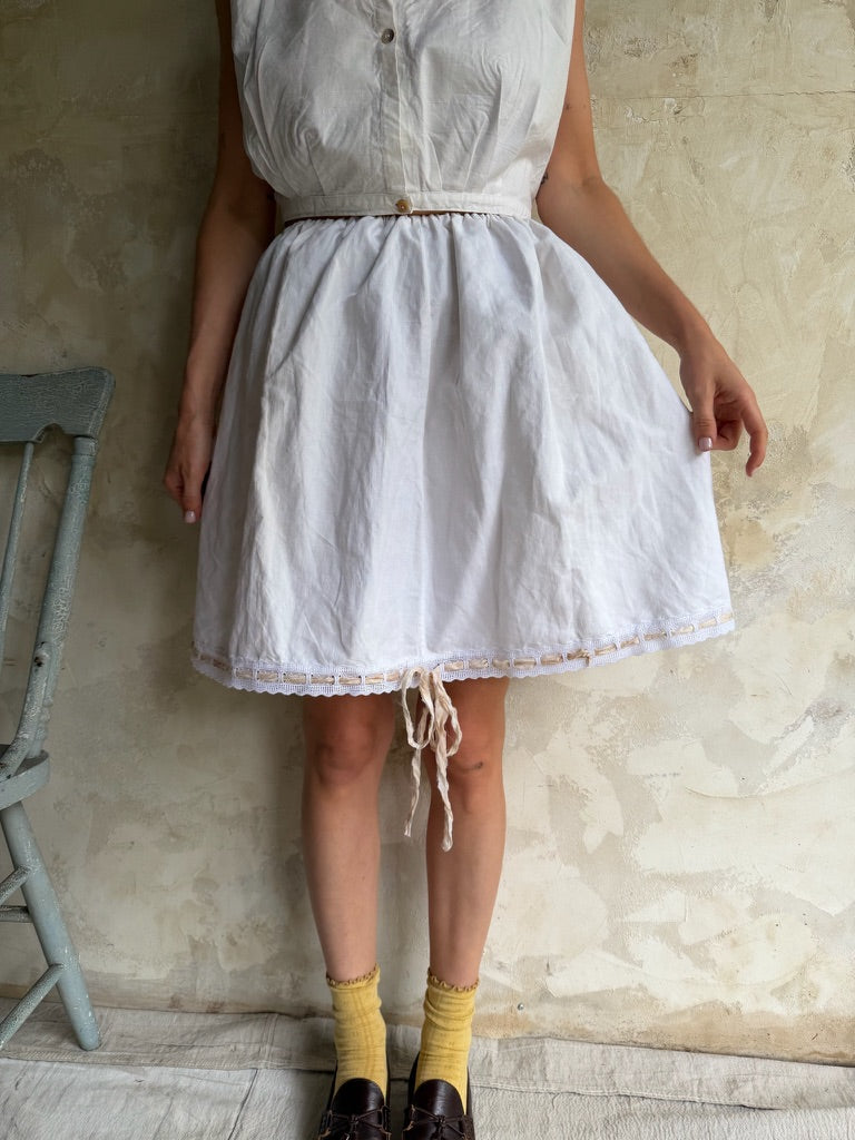 Reworked Skirt with Blush Silk Bow