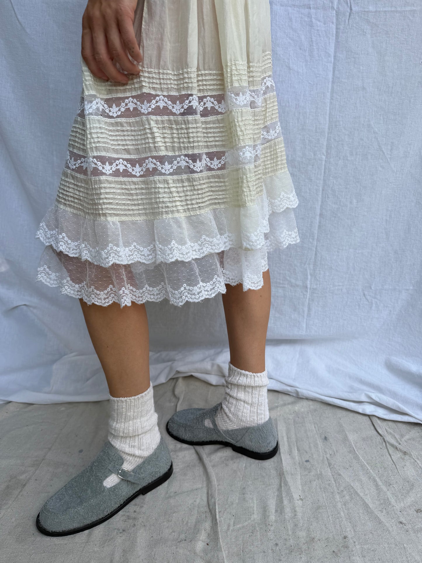 Antique Reworked Christening Gown Skirt 04