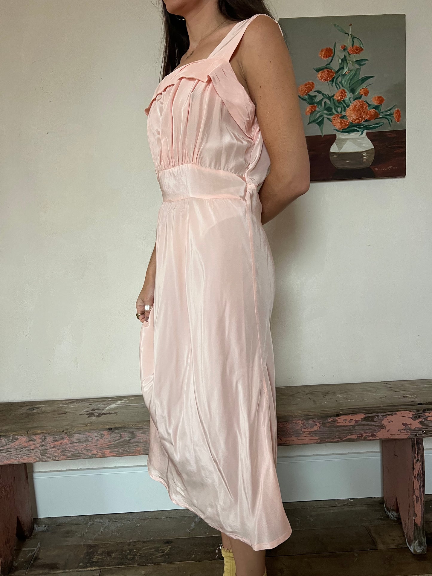 Light Pink Satin Slip Dress