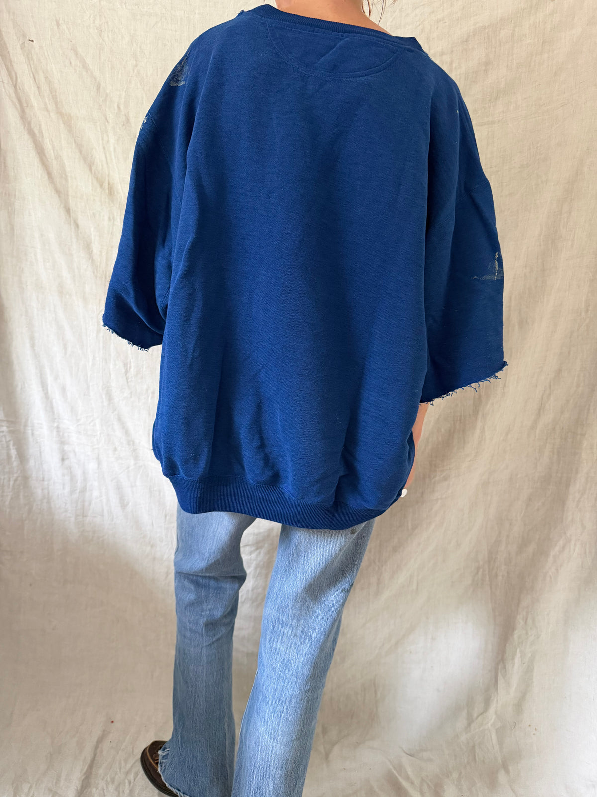 Cropped Royal Blue Crewneck