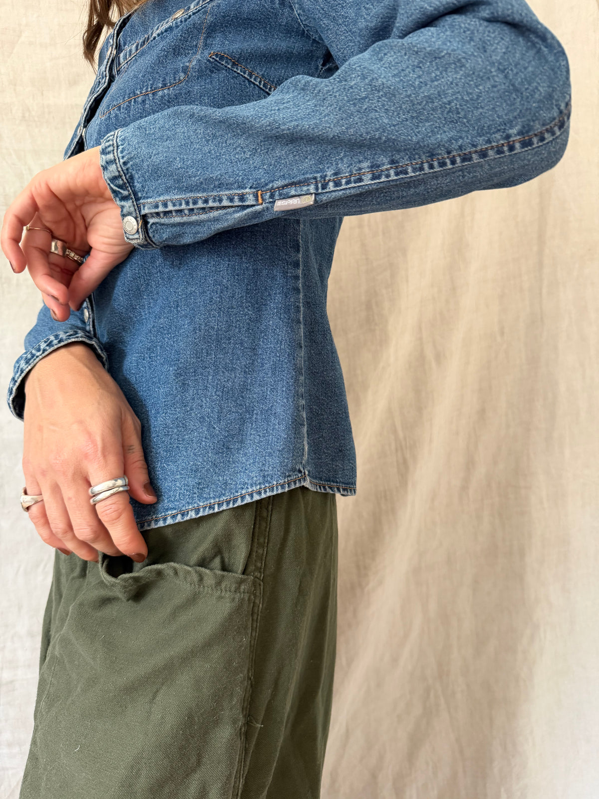 Denim Button Top