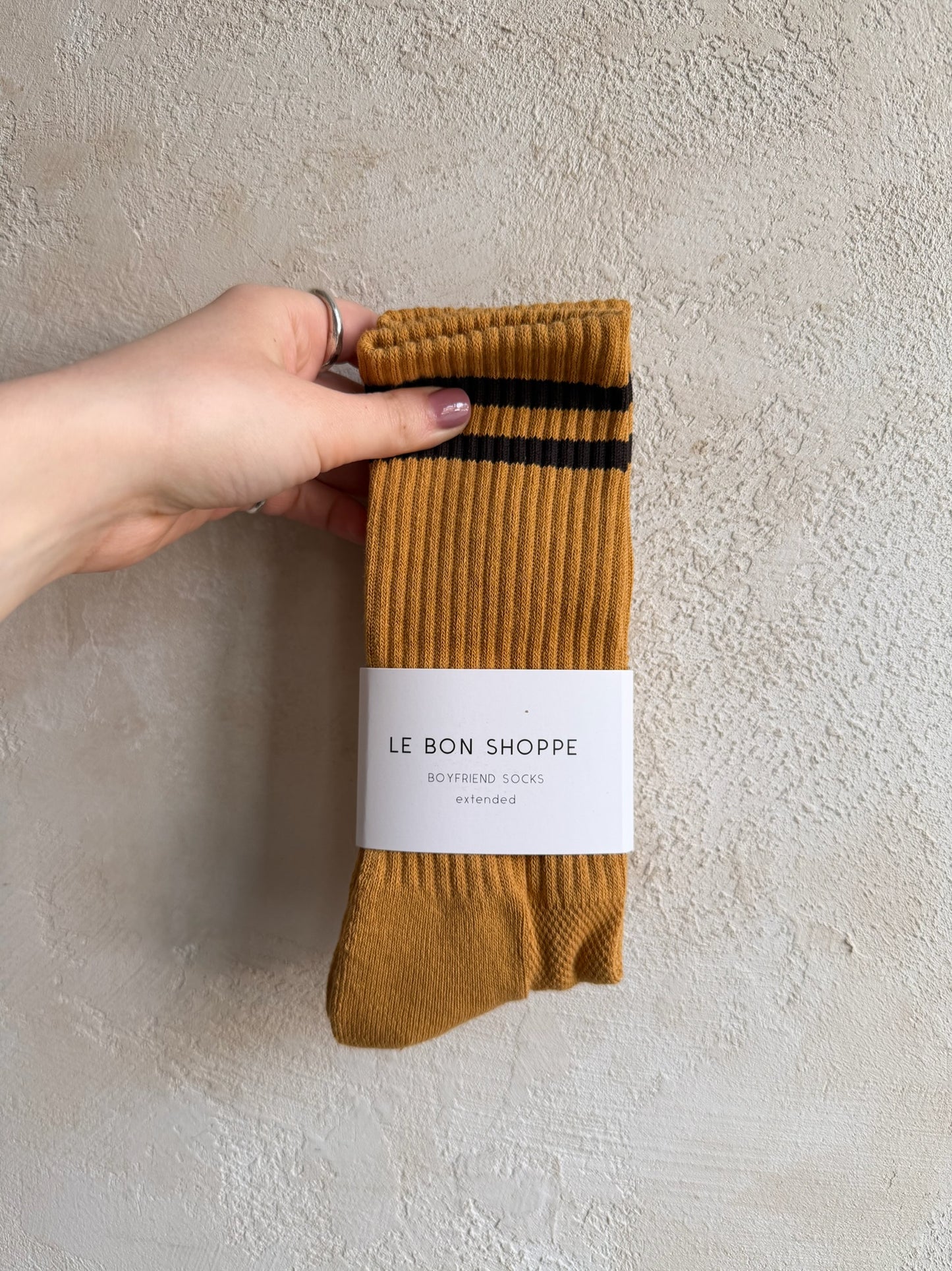 Extended Boyfriend Socks in Biscotti by Le Bon Shoppe