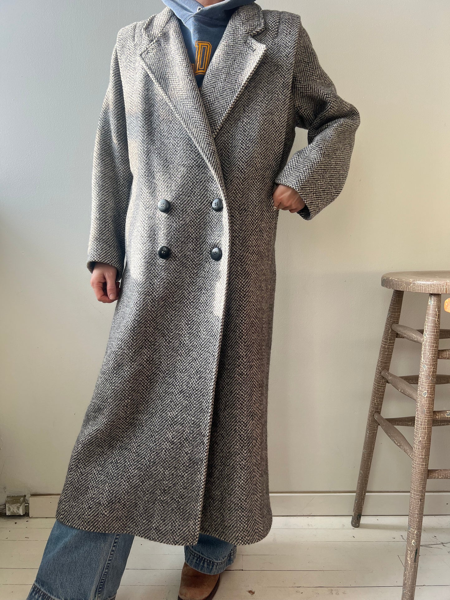Salt and Pepper Wool Trench