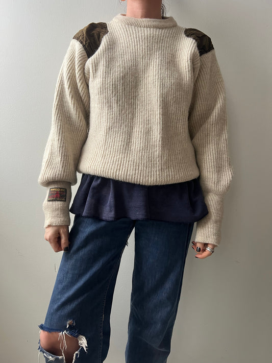 Barbour Oatmeal Ribbed Knit