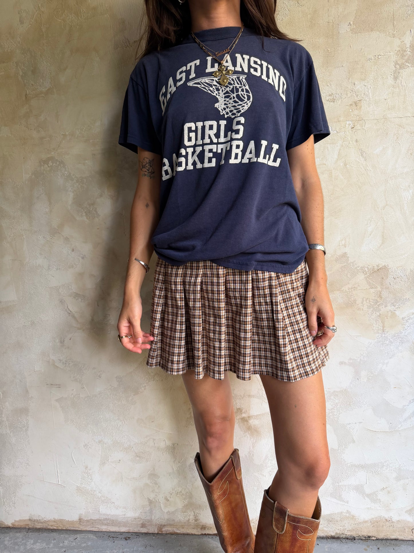 Navy East Lansing Girls Basketball Tee