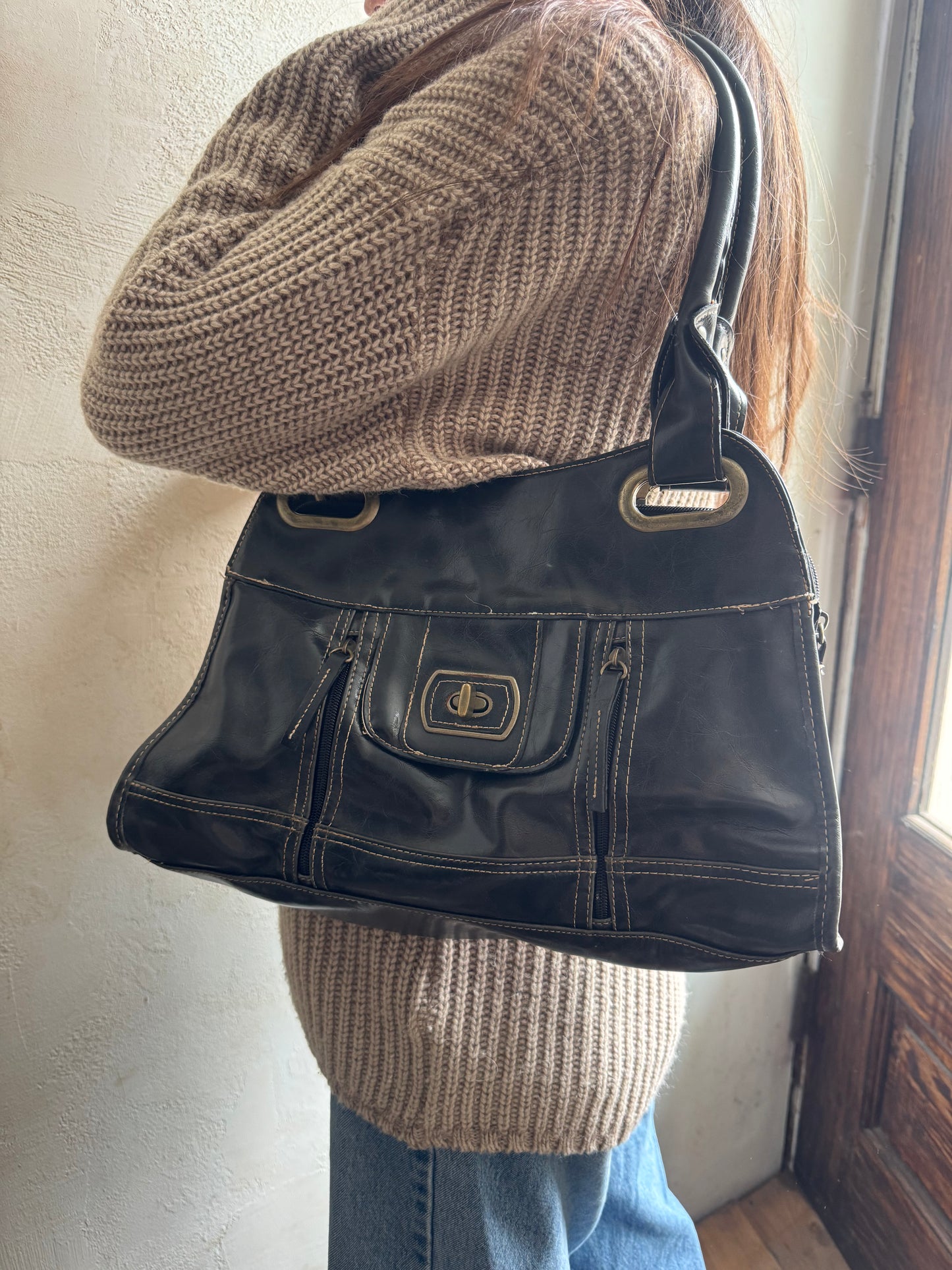 Black Leather Purse
