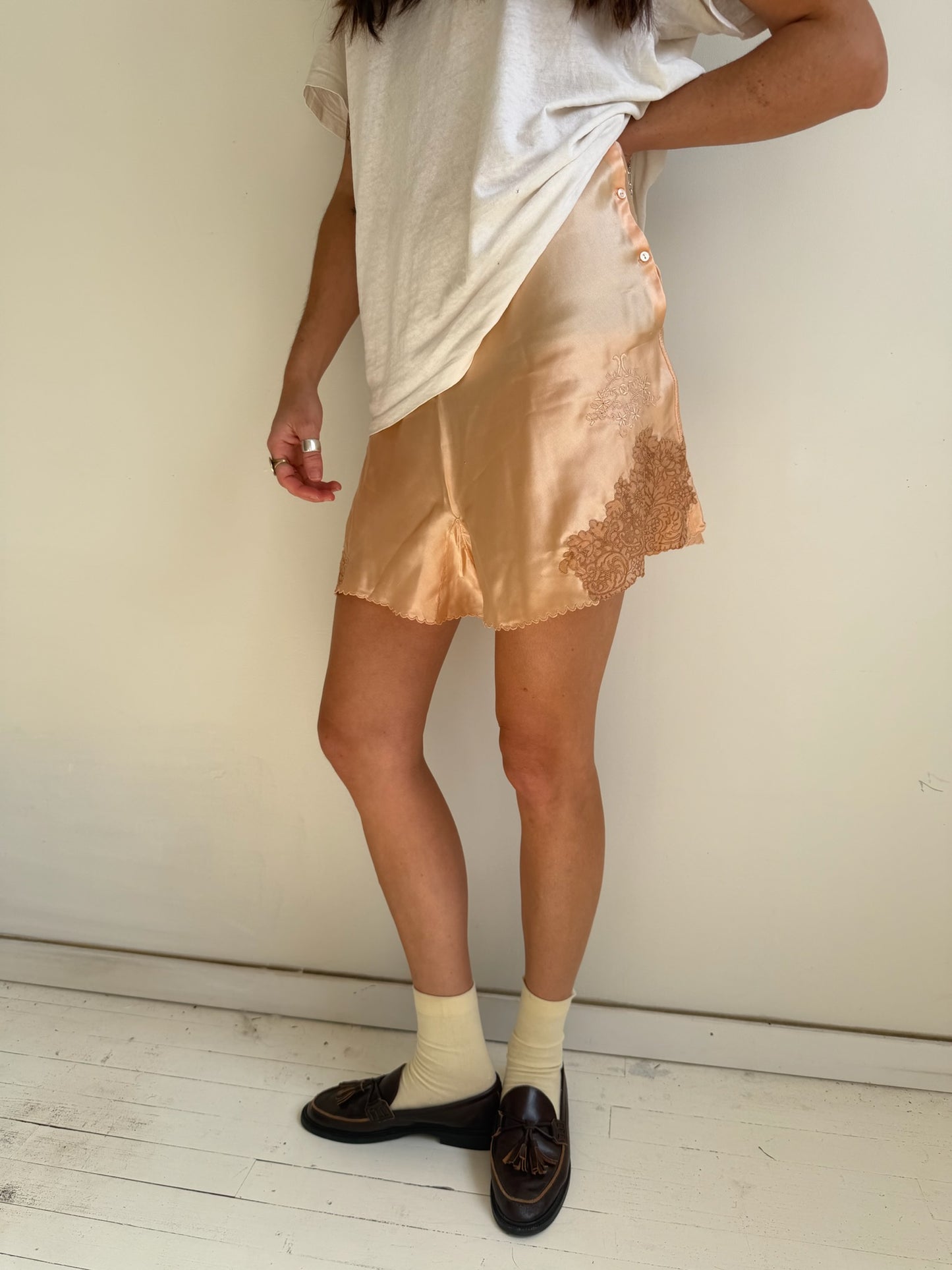 Peachy Pink Slip Shorts