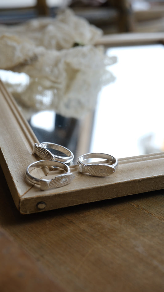 Engraved Minnow Ring by Rosalind Studio