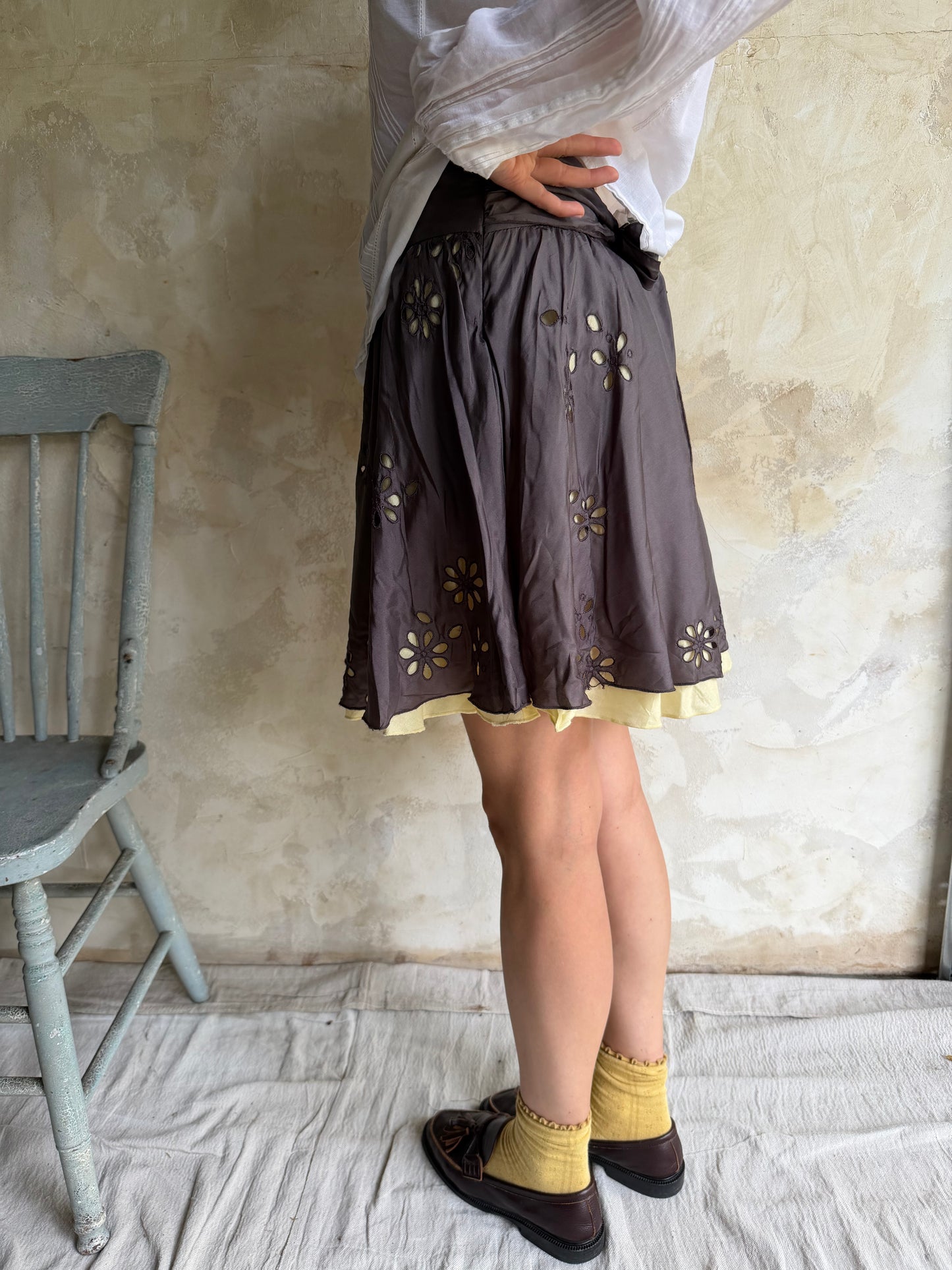 Silk Floral Skirt