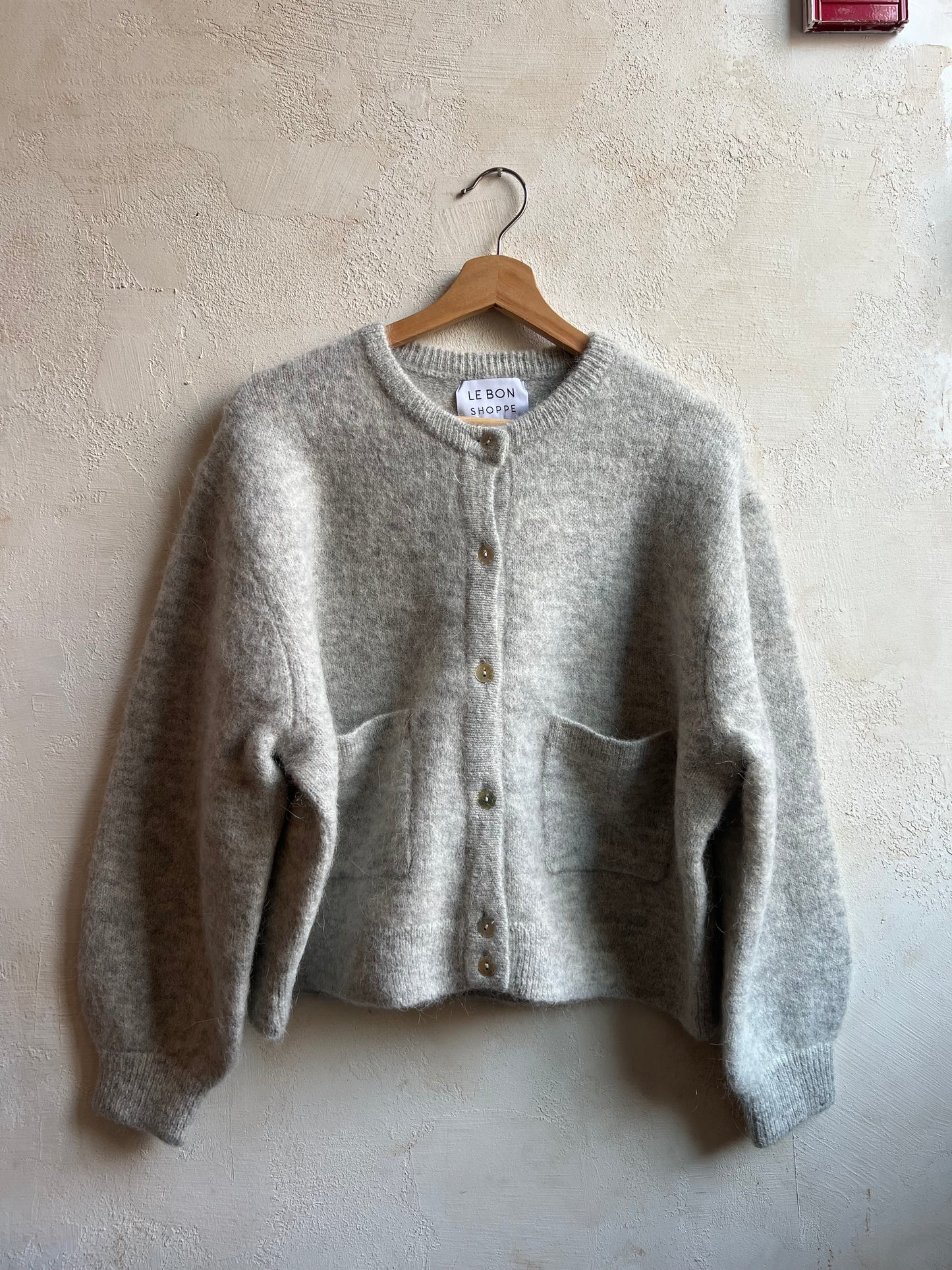Amélie Alpaca Cardigan in Light Grey By Le Bon Shoppe